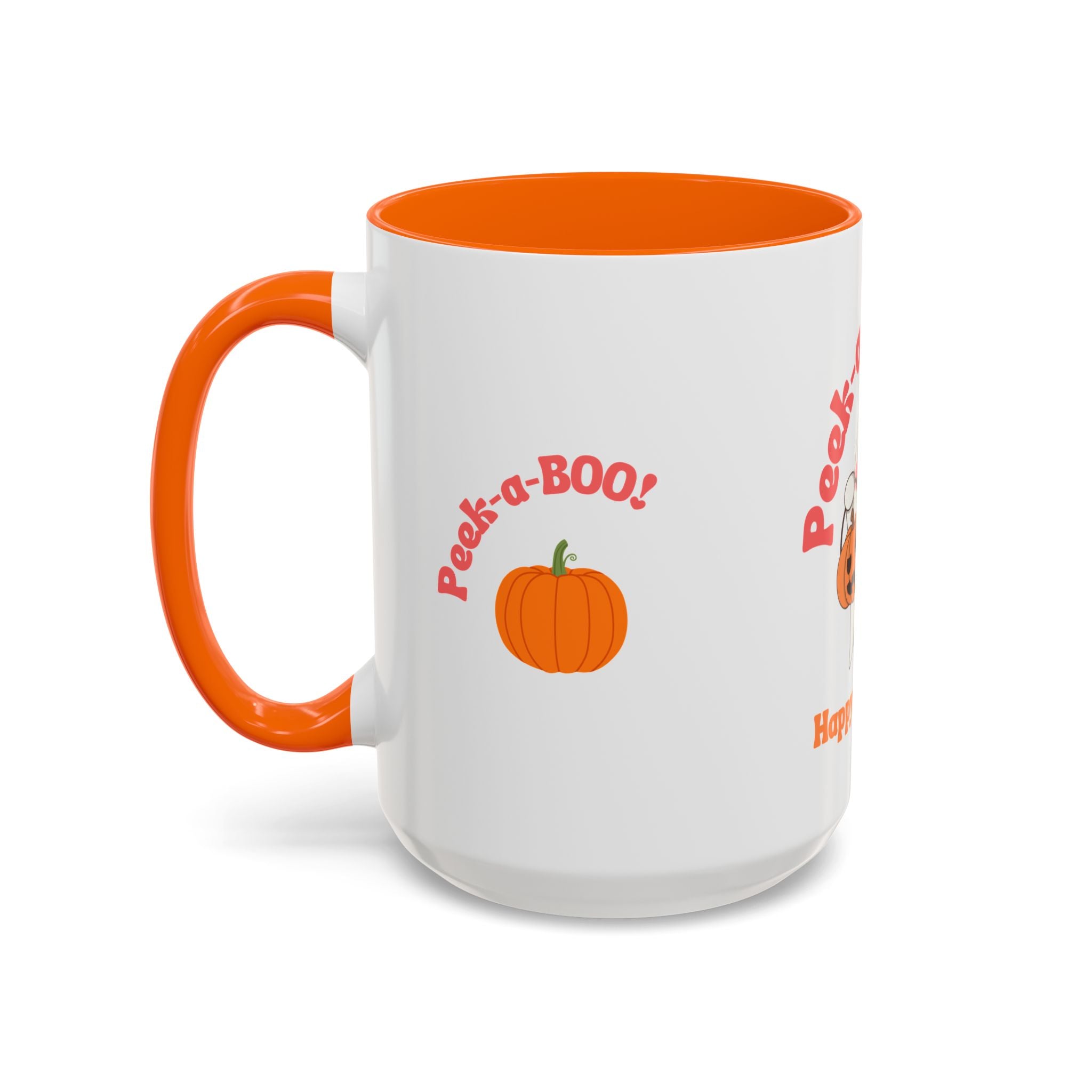 Halloween Ghost Coffee Mug - Peek-a-Boo Design, Spooky Drinkware, October Gift, Cute Mug for Coffee Lovers, Fall Decor