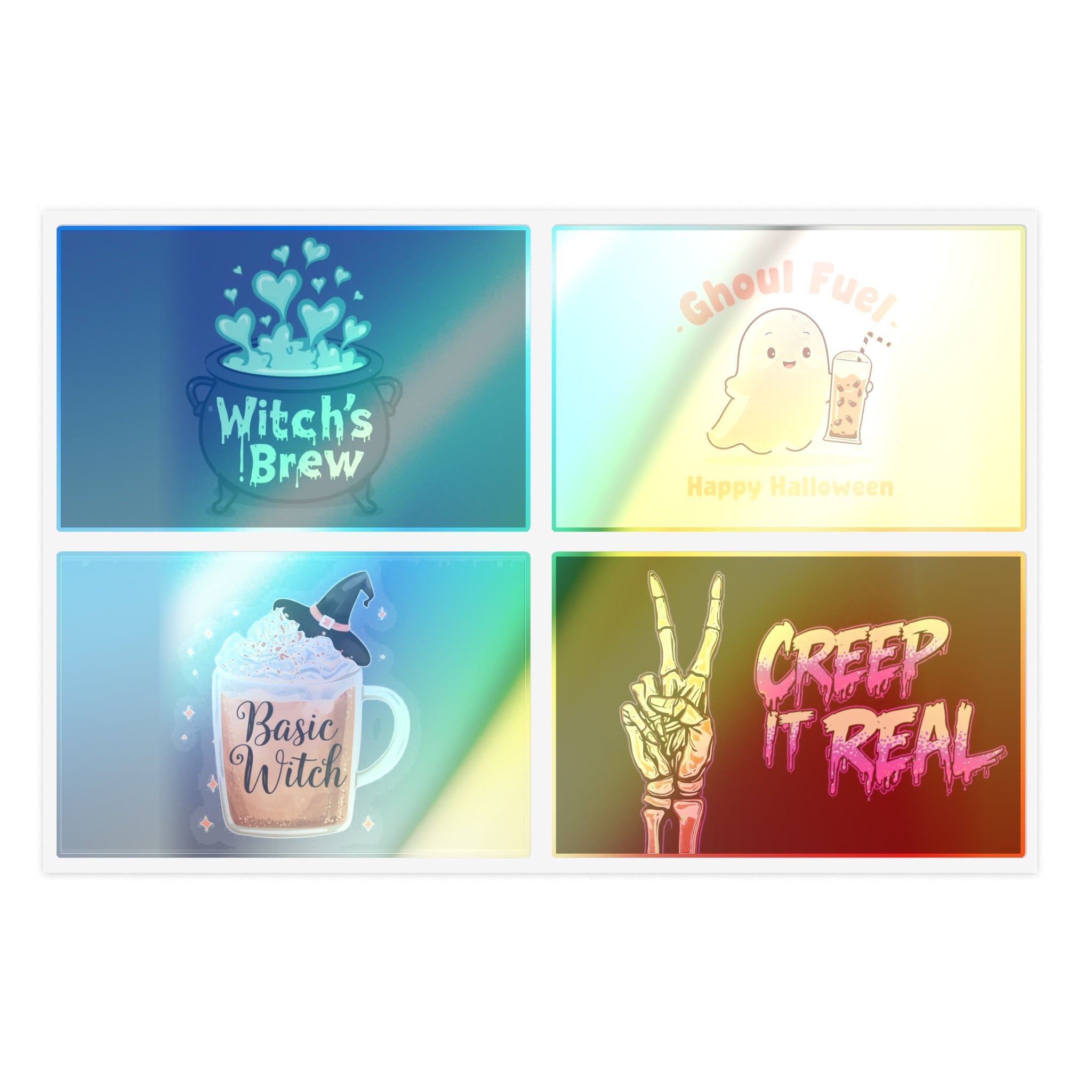 Sticker Sheets - Halloween Witch's Brew, Ghoul Fuel, Basic Witch, Creep It Real | Spooky Decor, Party Favors