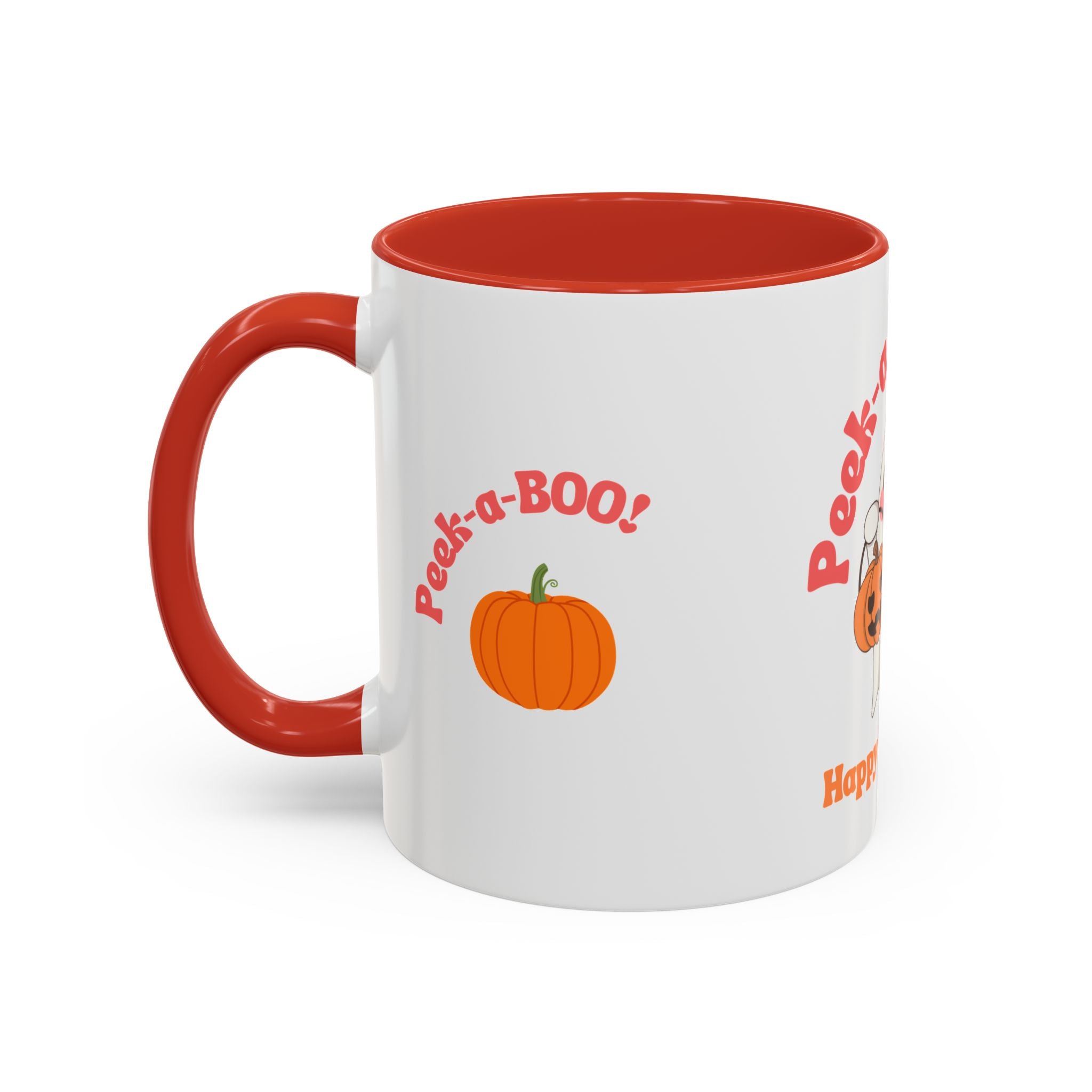 Halloween Ghost Coffee Mug - Peek-a-Boo Design, Spooky Drinkware, October Gift, Cute Mug for Coffee Lovers, Fall Decor
