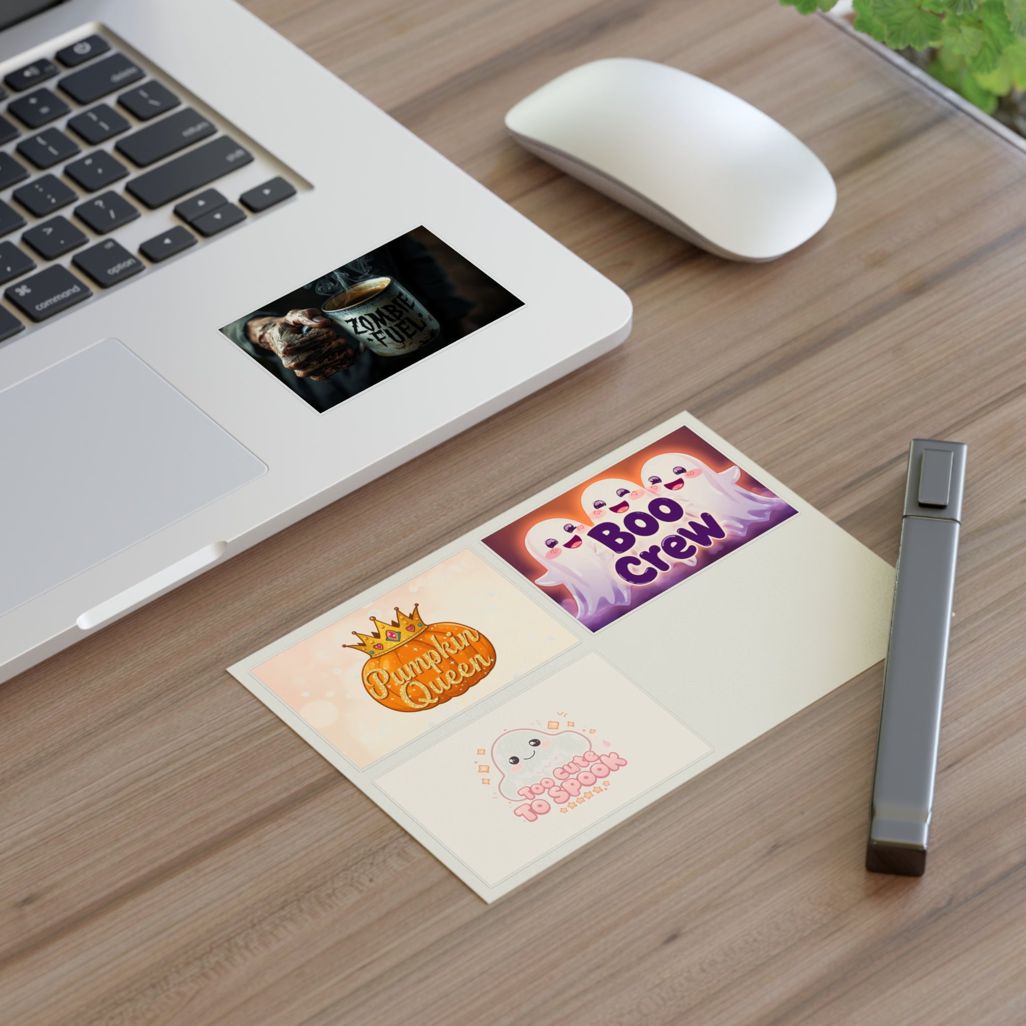 Halloween Sticker Sheets, Cute Ghost Stickers, Boo Crew Decor, Pumpkin Queen Art, Ghoul Fuel Party Decor, Witch's Brew Fun