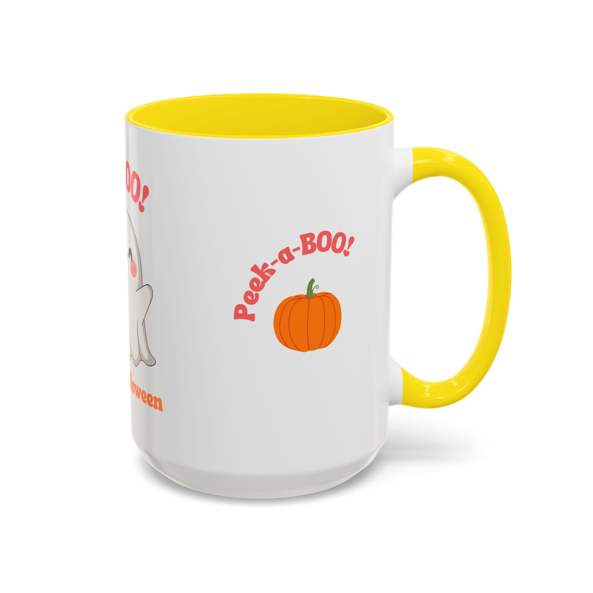 Halloween Ghost Coffee Mug - Peek-a-Boo Design, Spooky Drinkware, October Gift, Cute Mug for Coffee Lovers, Fall Decor