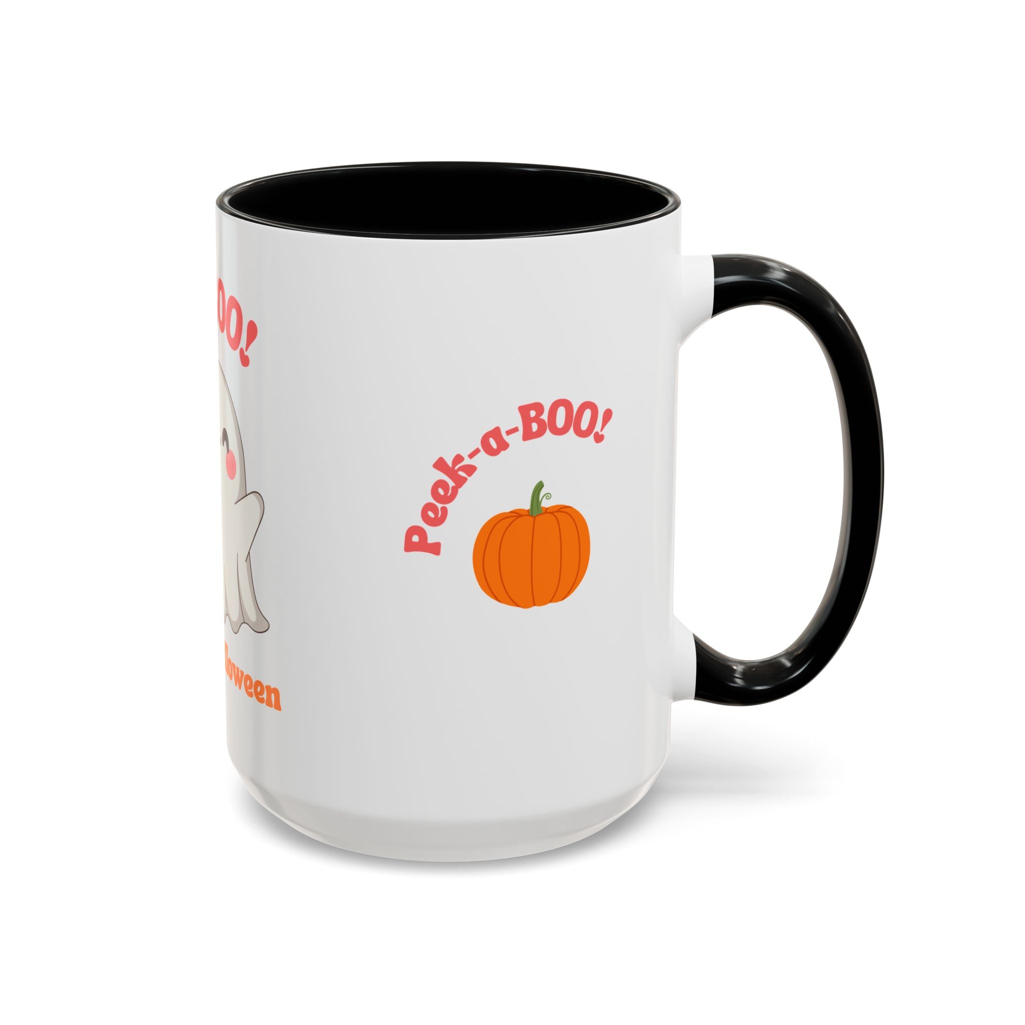 Halloween Ghost Coffee Mug - Peek-a-Boo Design, Spooky Drinkware, October Gift, Cute Mug for Coffee Lovers, Fall Decor