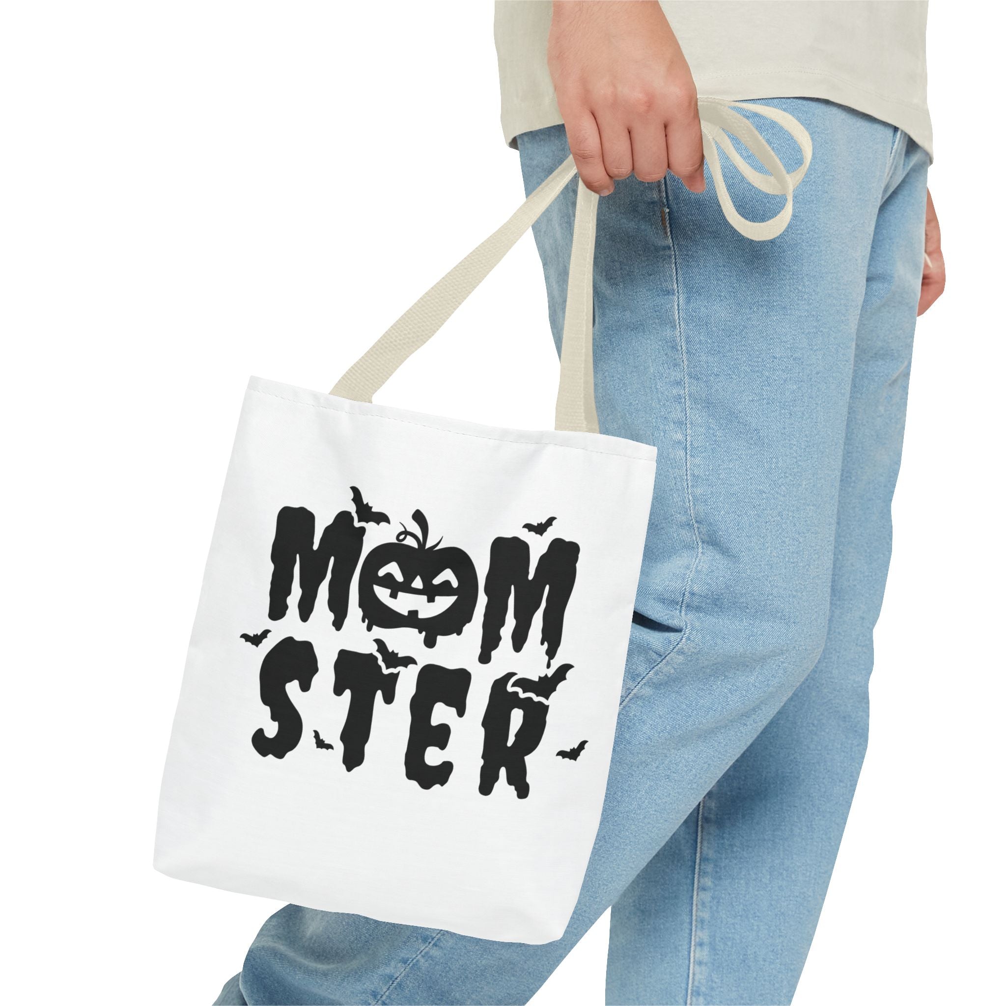 Halloween Tote Bag - Spooky Spirit, Trick or Treat Bag, Momster Design, Ghost Halloween Tote, Fall Festival Accessory