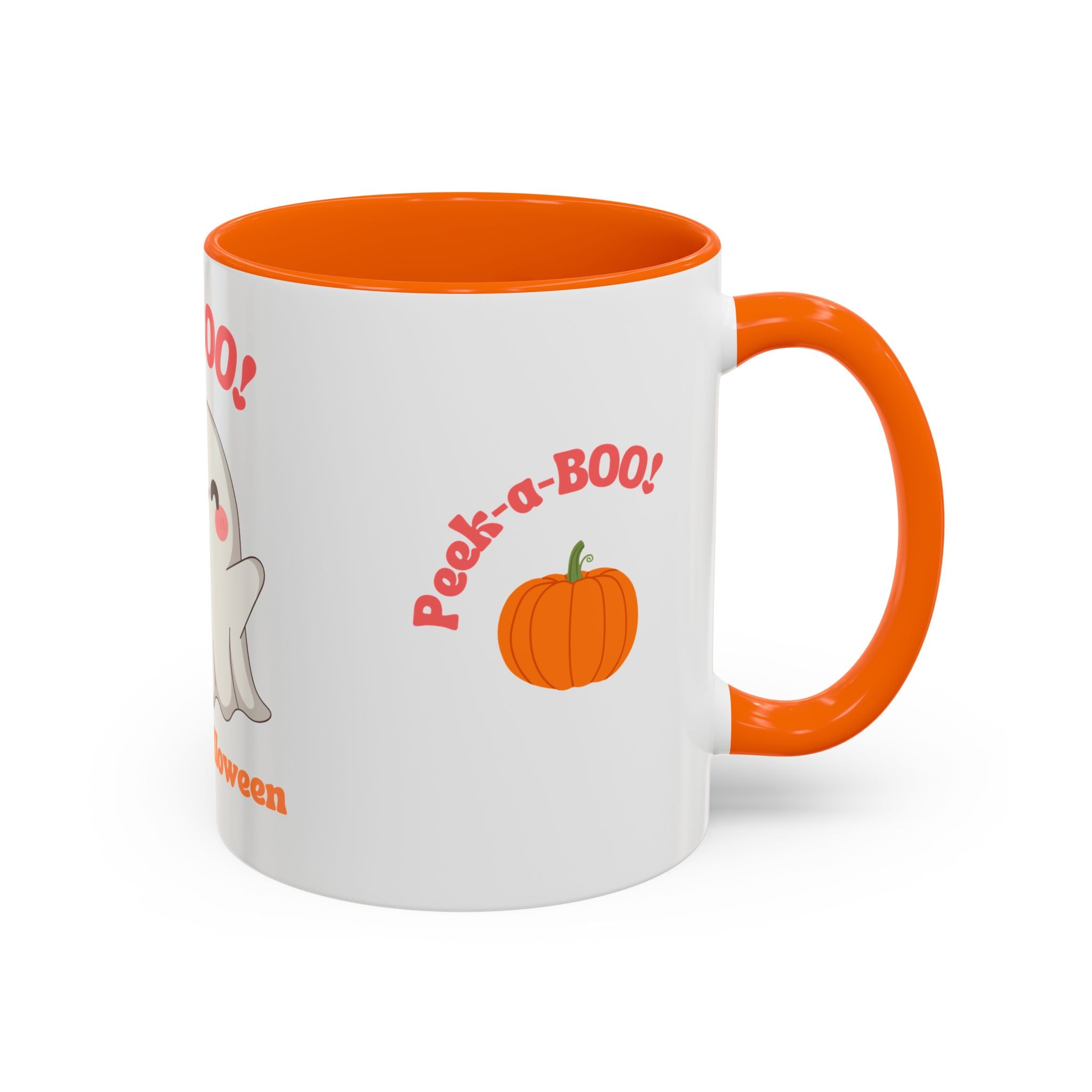 Halloween Ghost Coffee Mug - Peek-a-Boo Design, Spooky Drinkware, October Gift, Cute Mug for Coffee Lovers, Fall Decor