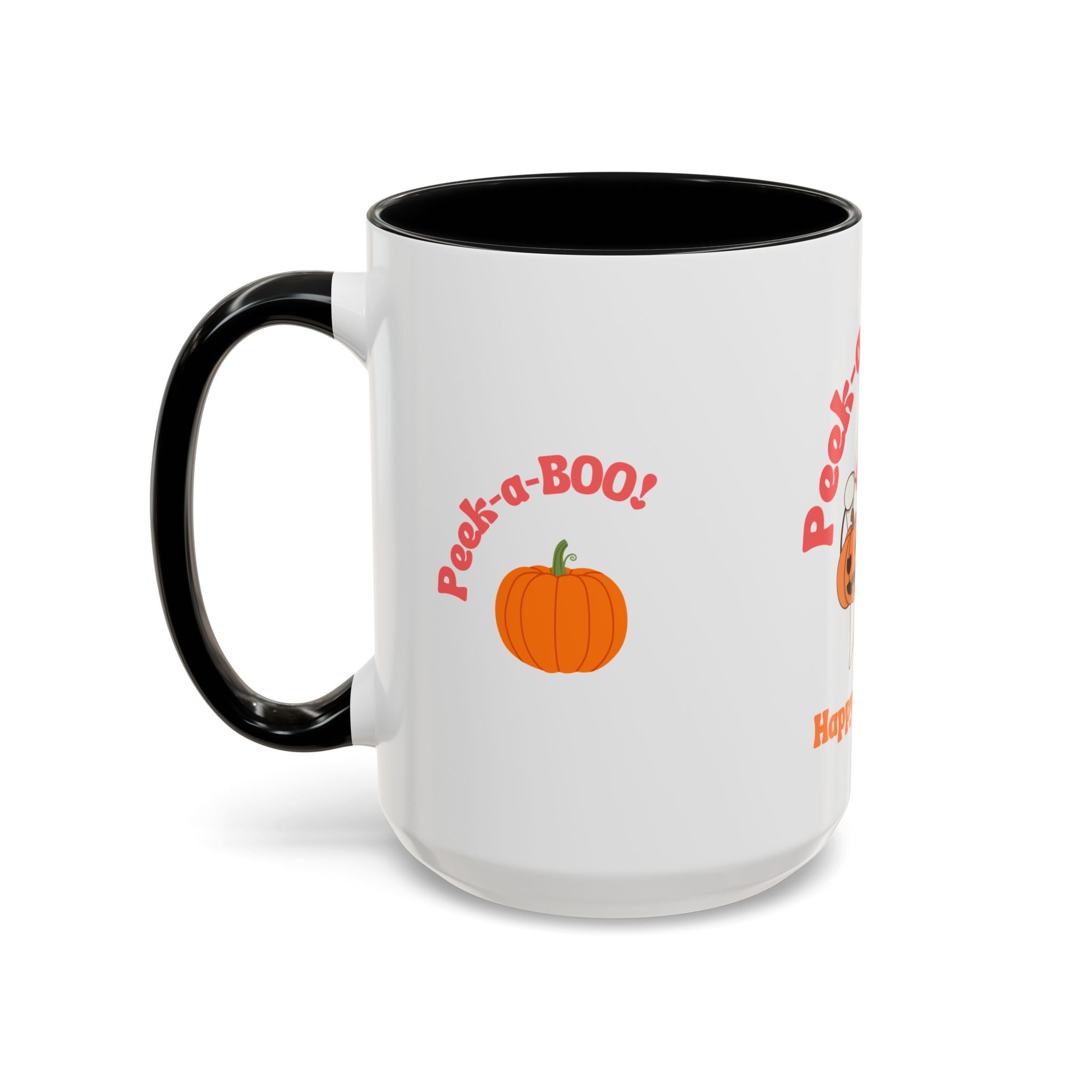 Halloween Ghost Coffee Mug - Peek-a-Boo Design, Spooky Drinkware, October Gift, Cute Mug for Coffee Lovers, Fall Decor