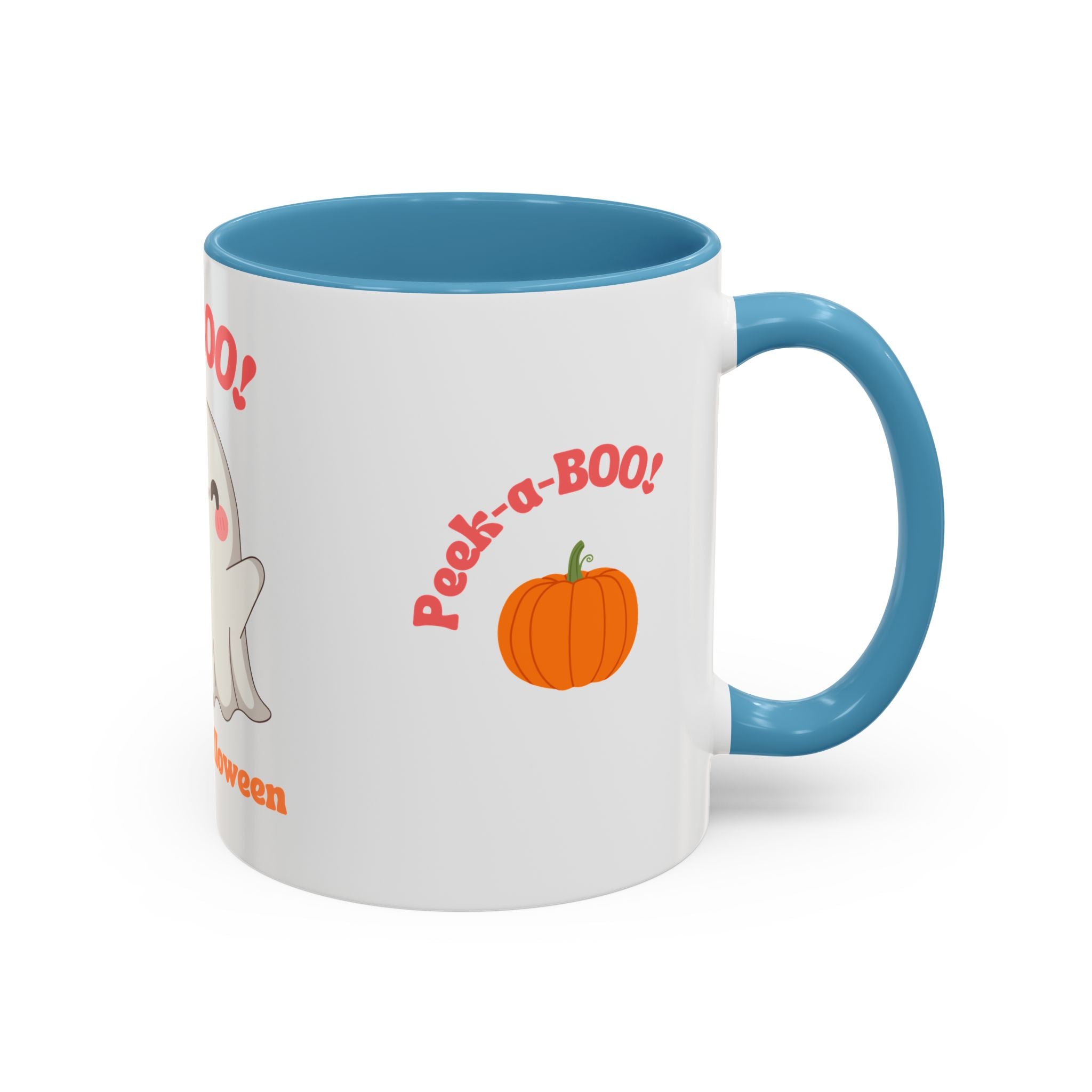 Halloween Ghost Coffee Mug - Peek-a-Boo Design, Spooky Drinkware, October Gift, Cute Mug for Coffee Lovers, Fall Decor