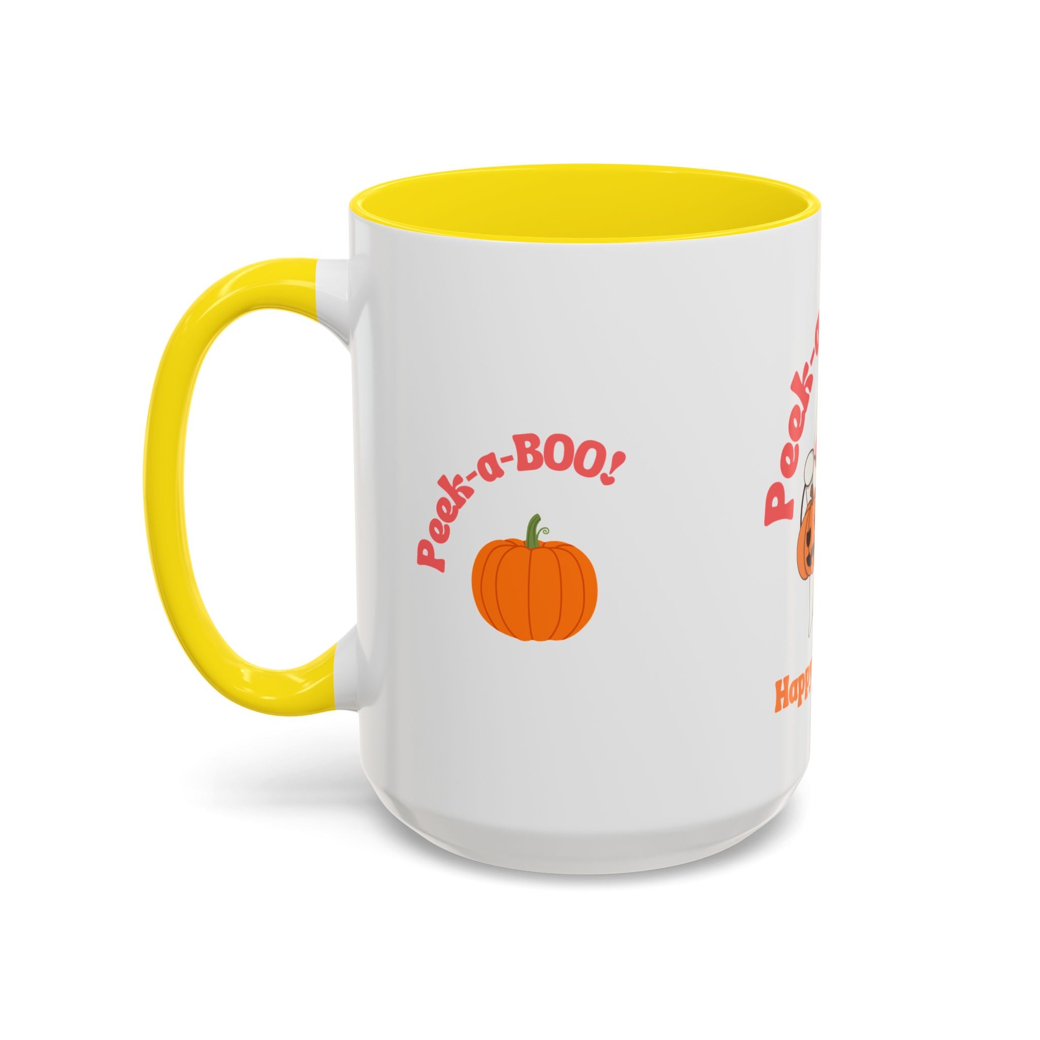 Halloween Ghost Coffee Mug - Peek-a-Boo Design, Spooky Drinkware, October Gift, Cute Mug for Coffee Lovers, Fall Decor