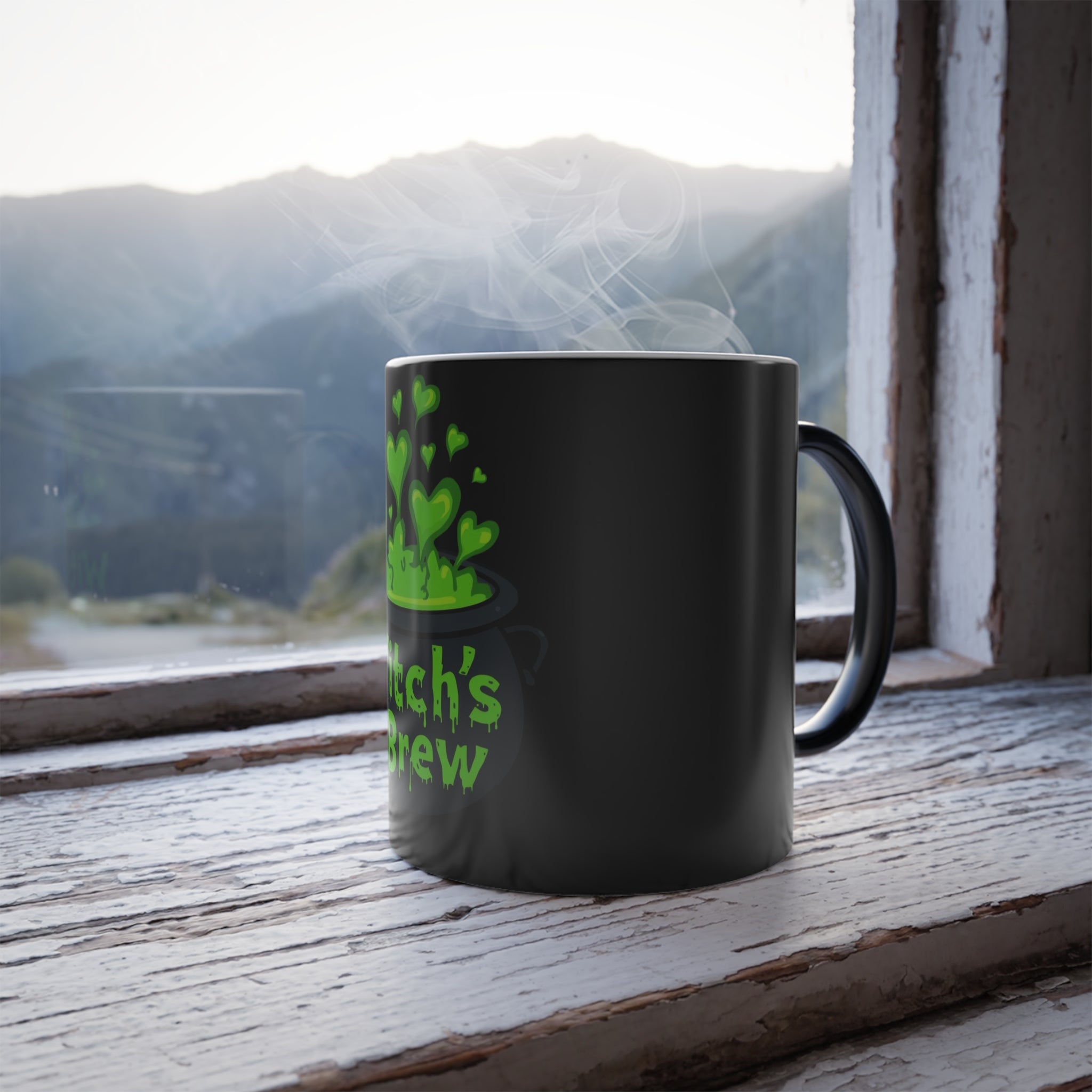 Witch's Brew Color Morphing Mug, Magical Mug Gift, Halloween Decor, Witchcraft Accessory, Color Changing Coffee Cup