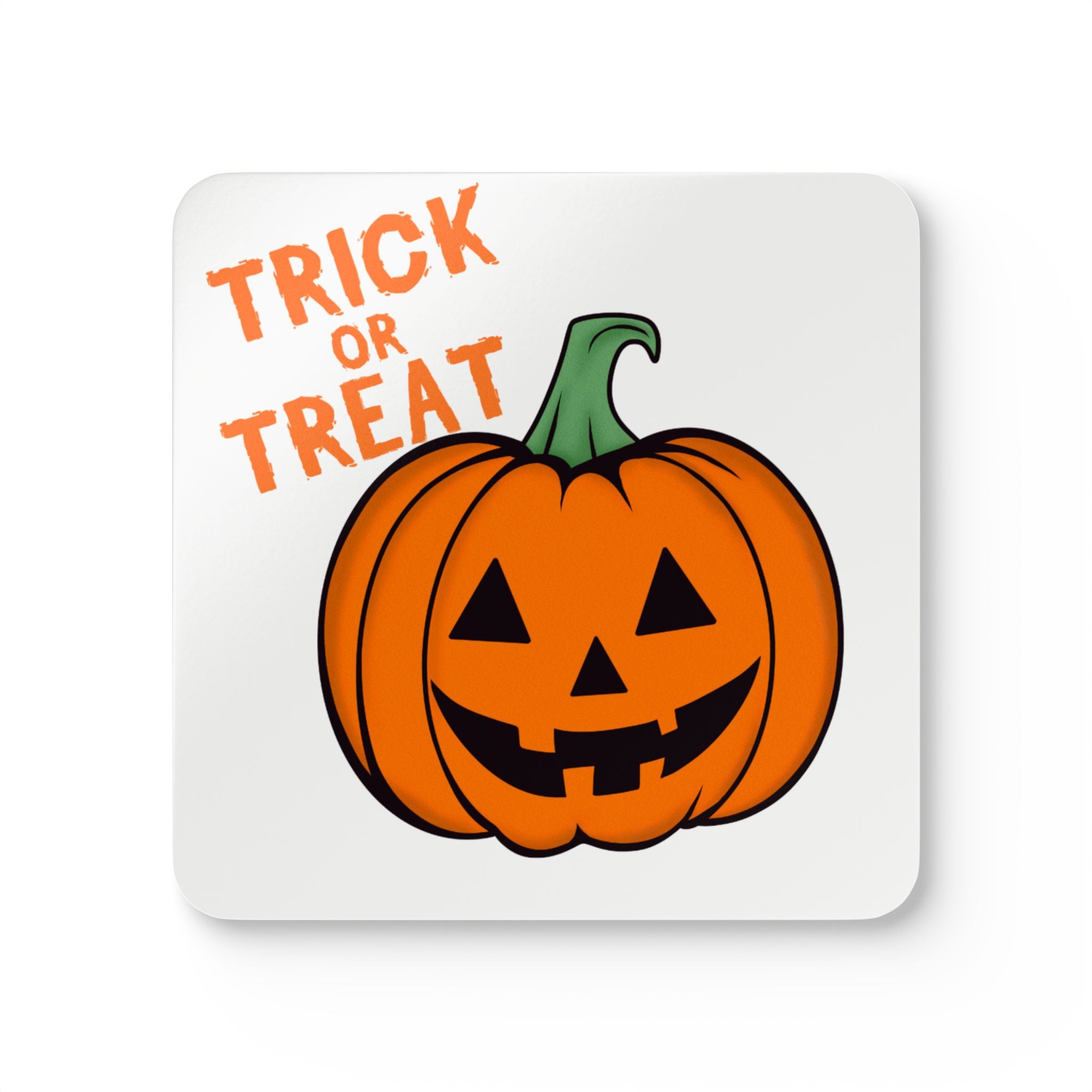 Halloween Pumpkin Coaster Set, Trick or Treat Cork Coasters, Fun Autumn Decor, Spooky Home Accessories, Gifts for Fall Parties