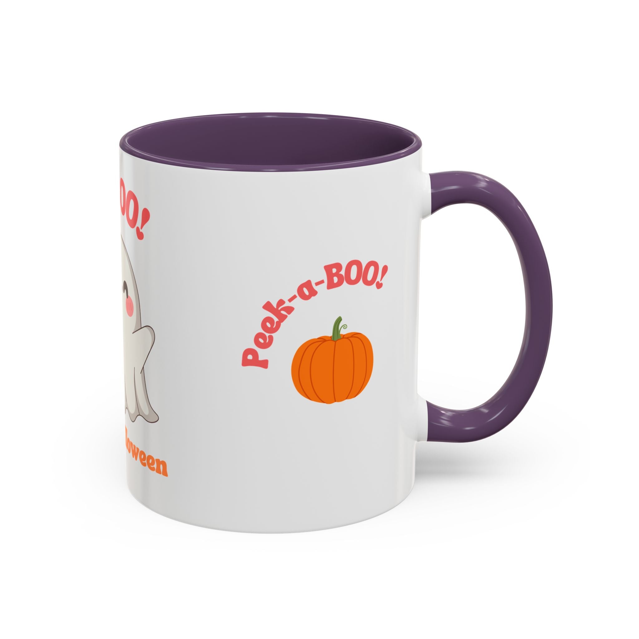 Halloween Ghost Coffee Mug - Peek-a-Boo Design, Spooky Drinkware, October Gift, Cute Mug for Coffee Lovers, Fall Decor