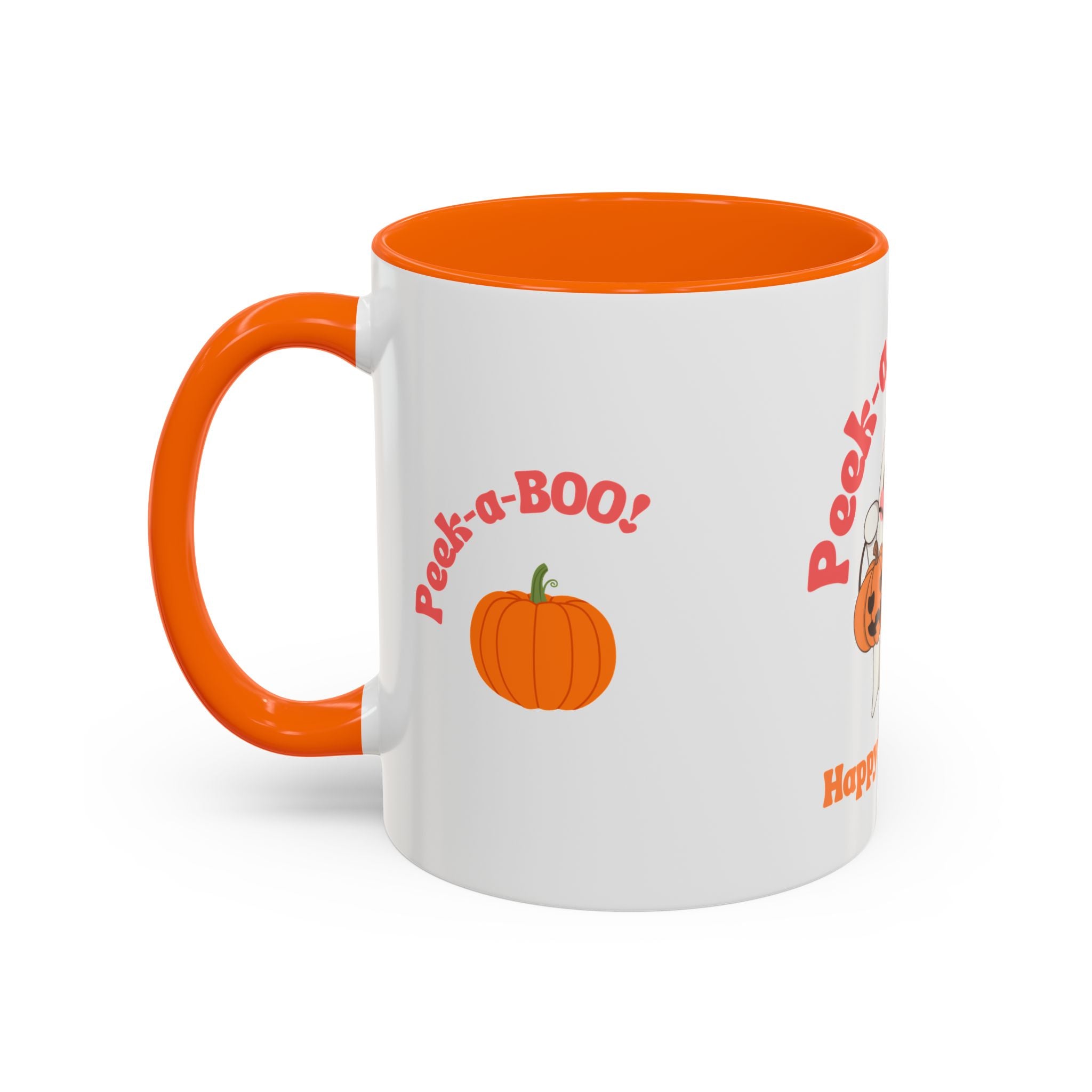 Halloween Ghost Coffee Mug - Peek-a-Boo Design, Spooky Drinkware, October Gift, Cute Mug for Coffee Lovers, Fall Decor