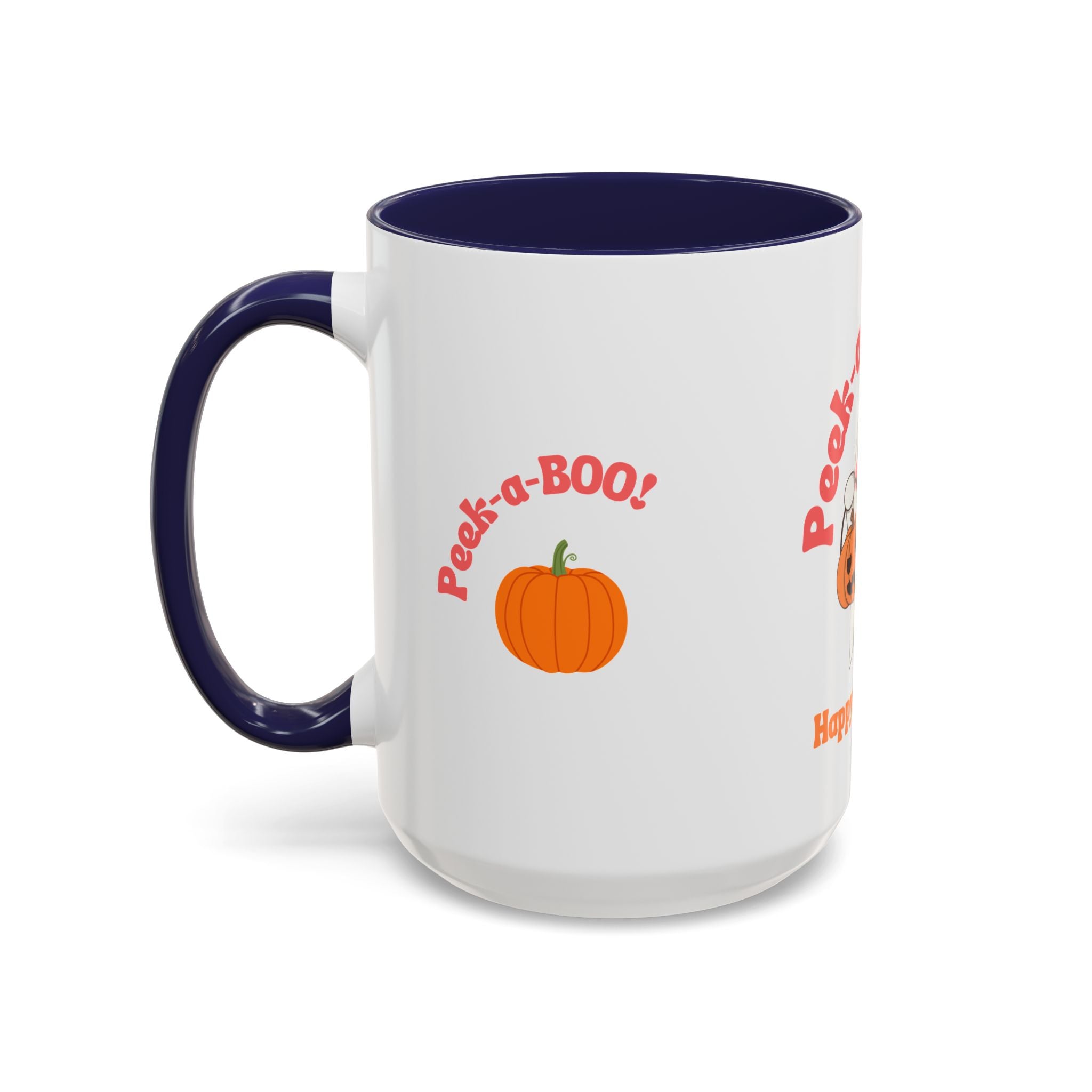 Halloween Ghost Coffee Mug - Peek-a-Boo Design, Spooky Drinkware, October Gift, Cute Mug for Coffee Lovers, Fall Decor