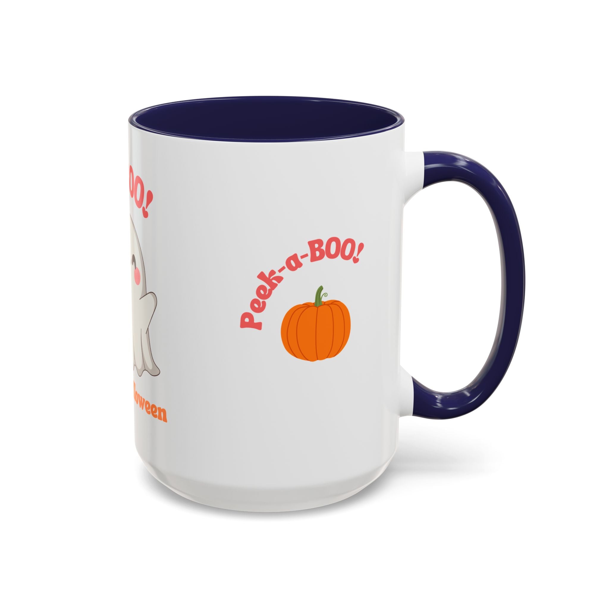 Halloween Ghost Coffee Mug - Peek-a-Boo Design, Spooky Drinkware, October Gift, Cute Mug for Coffee Lovers, Fall Decor