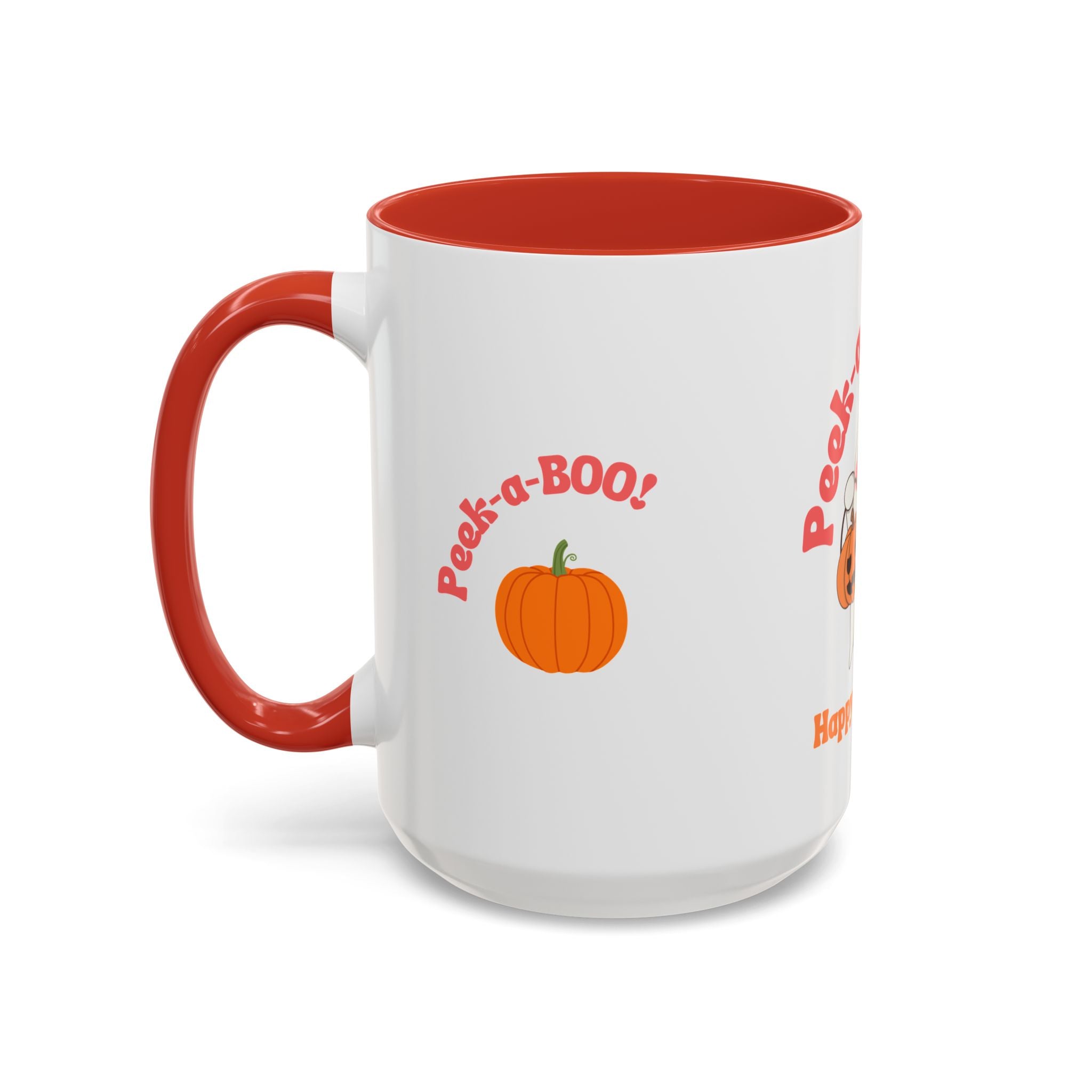 Halloween Ghost Coffee Mug - Peek-a-Boo Design, Spooky Drinkware, October Gift, Cute Mug for Coffee Lovers, Fall Decor