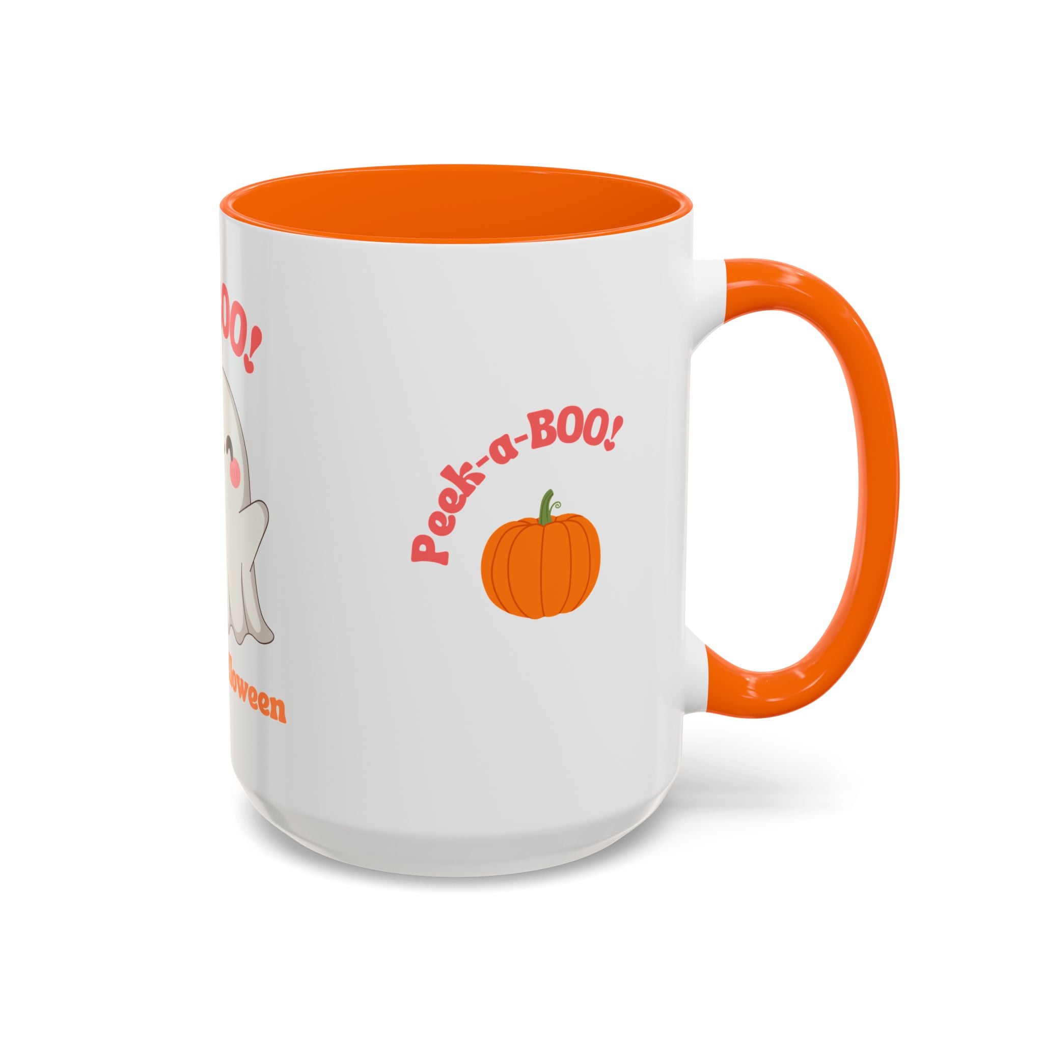 Halloween Ghost Coffee Mug - Peek-a-Boo Design, Spooky Drinkware, October Gift, Cute Mug for Coffee Lovers, Fall Decor