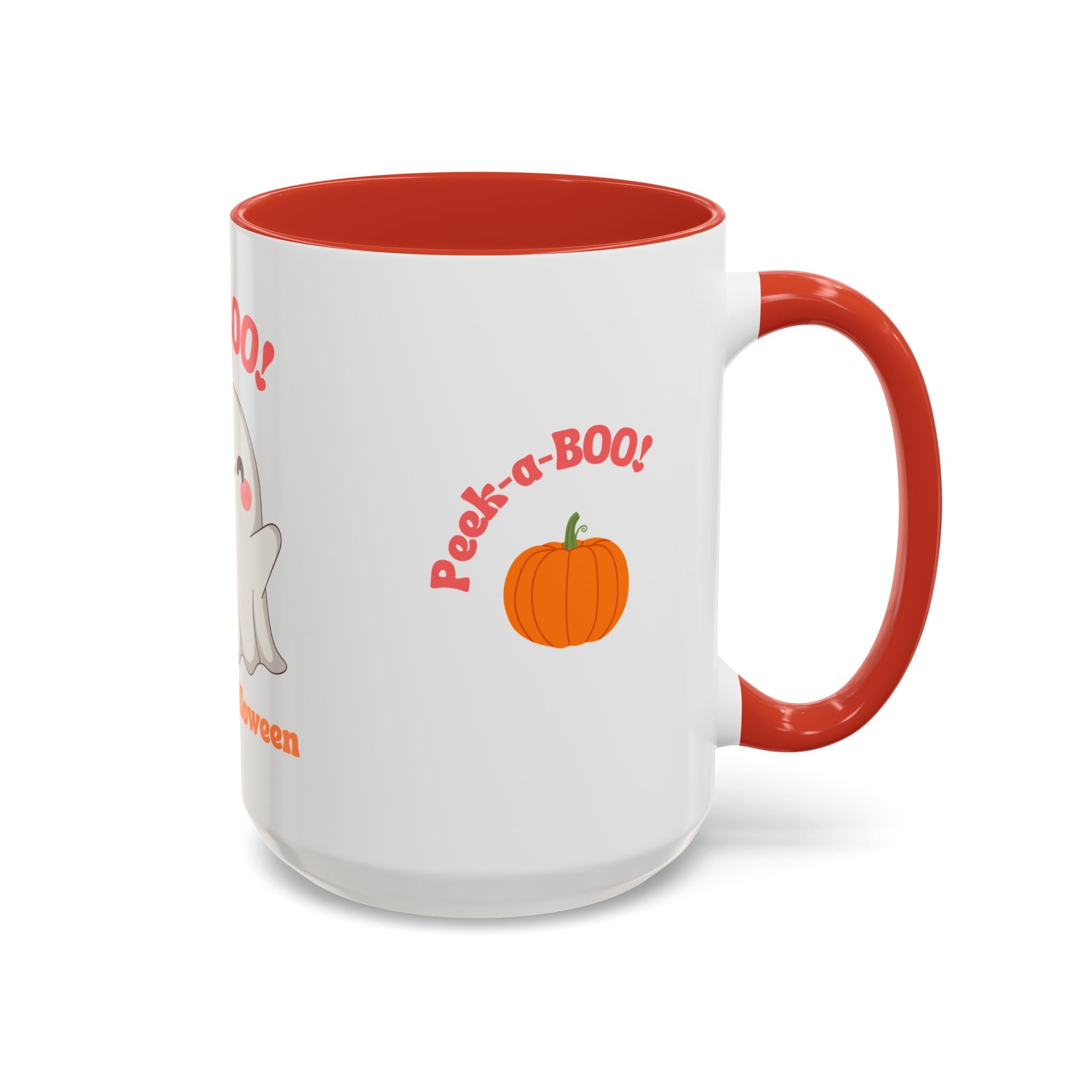 Halloween Ghost Coffee Mug - Peek-a-Boo Design, Spooky Drinkware, October Gift, Cute Mug for Coffee Lovers, Fall Decor