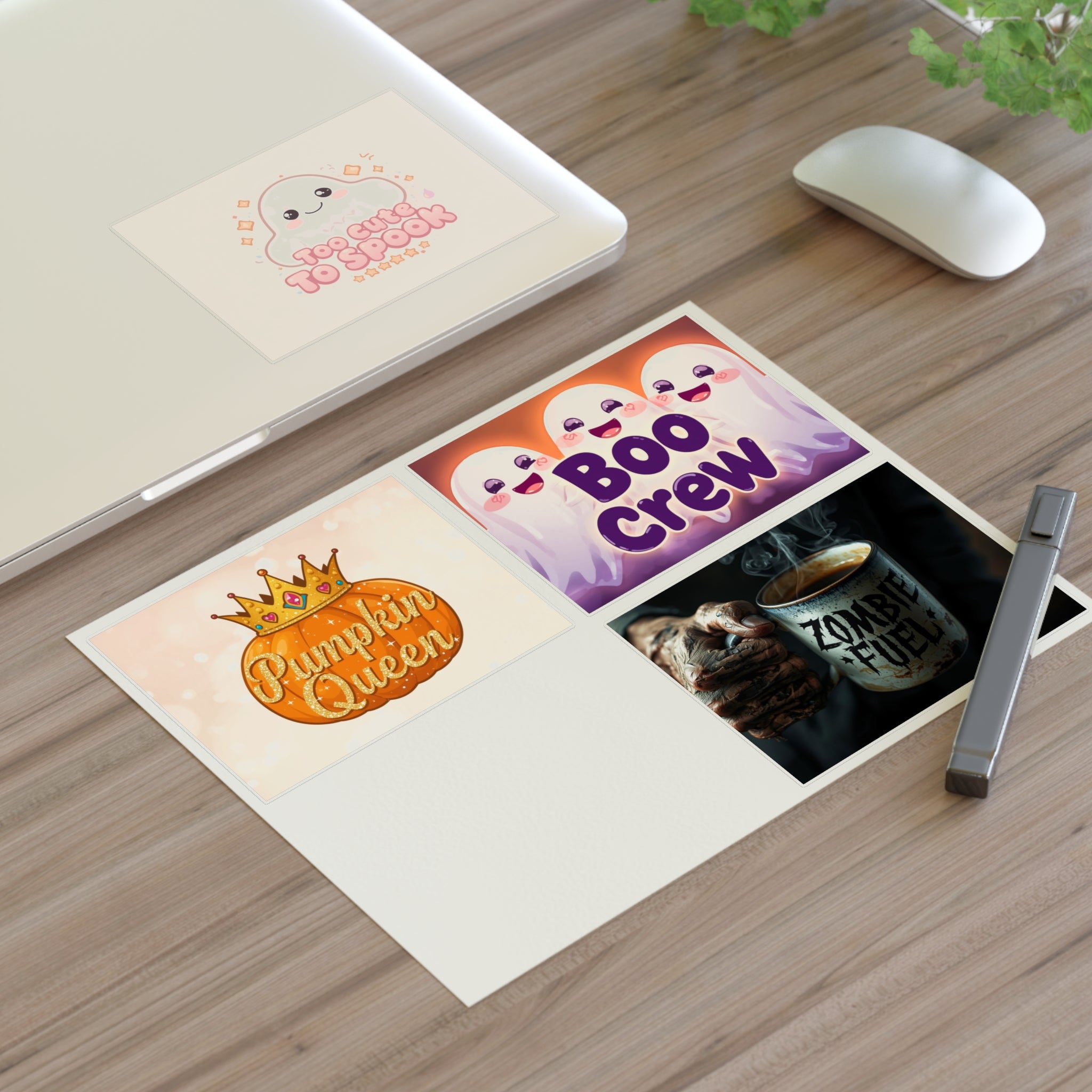 Halloween Sticker Sheets, Cute Ghost Stickers, Boo Crew Decor, Pumpkin Queen Art, Ghoul Fuel Party Decor, Witch's Brew Fun