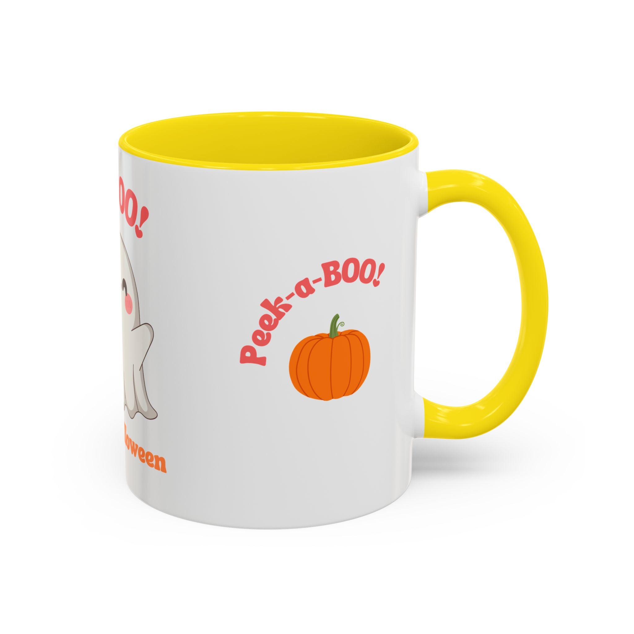 Halloween Ghost Coffee Mug - Peek-a-Boo Design, Spooky Drinkware, October Gift, Cute Mug for Coffee Lovers, Fall Decor