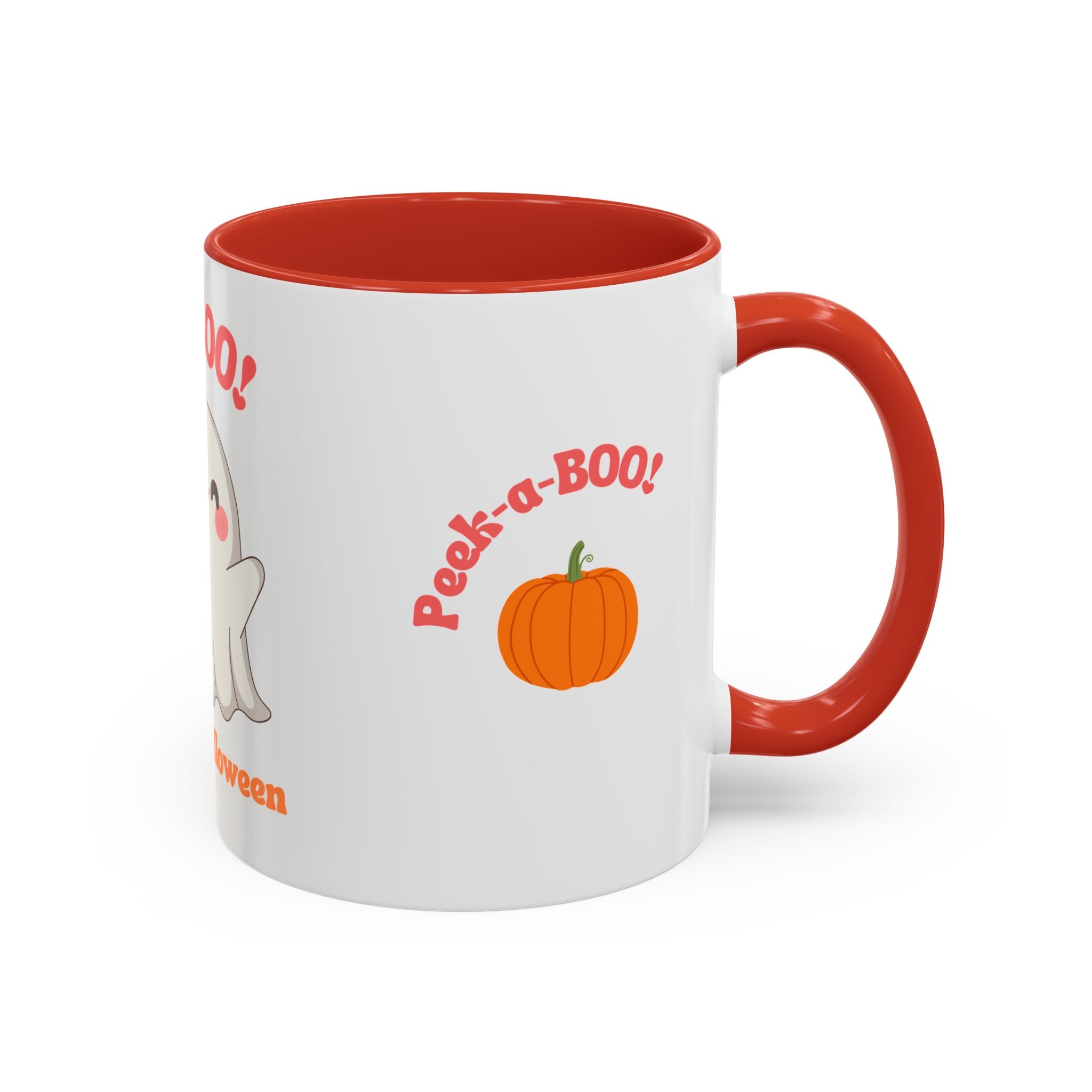 Halloween Ghost Coffee Mug - Peek-a-Boo Design, Spooky Drinkware, October Gift, Cute Mug for Coffee Lovers, Fall Decor
