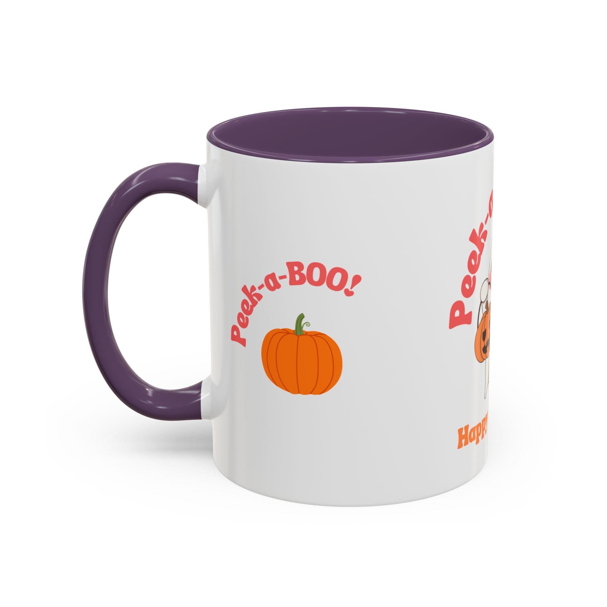 Halloween Ghost Coffee Mug - Peek-a-Boo Design, Spooky Drinkware, October Gift, Cute Mug for Coffee Lovers, Fall Decor