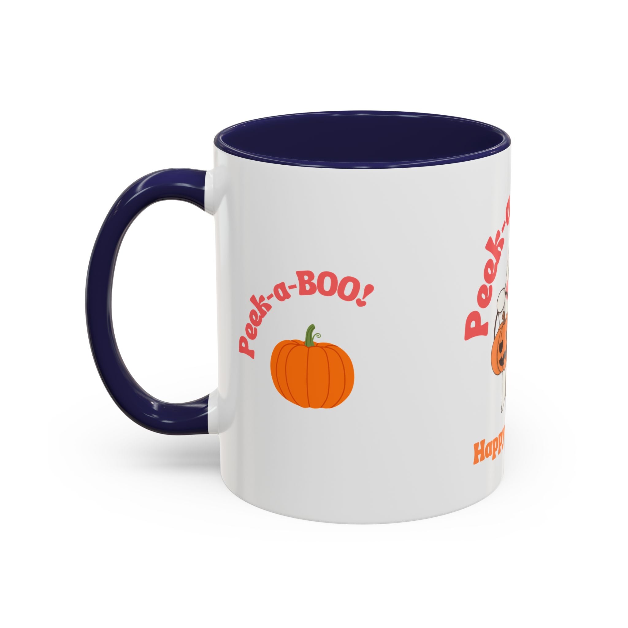 Halloween Ghost Coffee Mug - Peek-a-Boo Design, Spooky Drinkware, October Gift, Cute Mug for Coffee Lovers, Fall Decor
