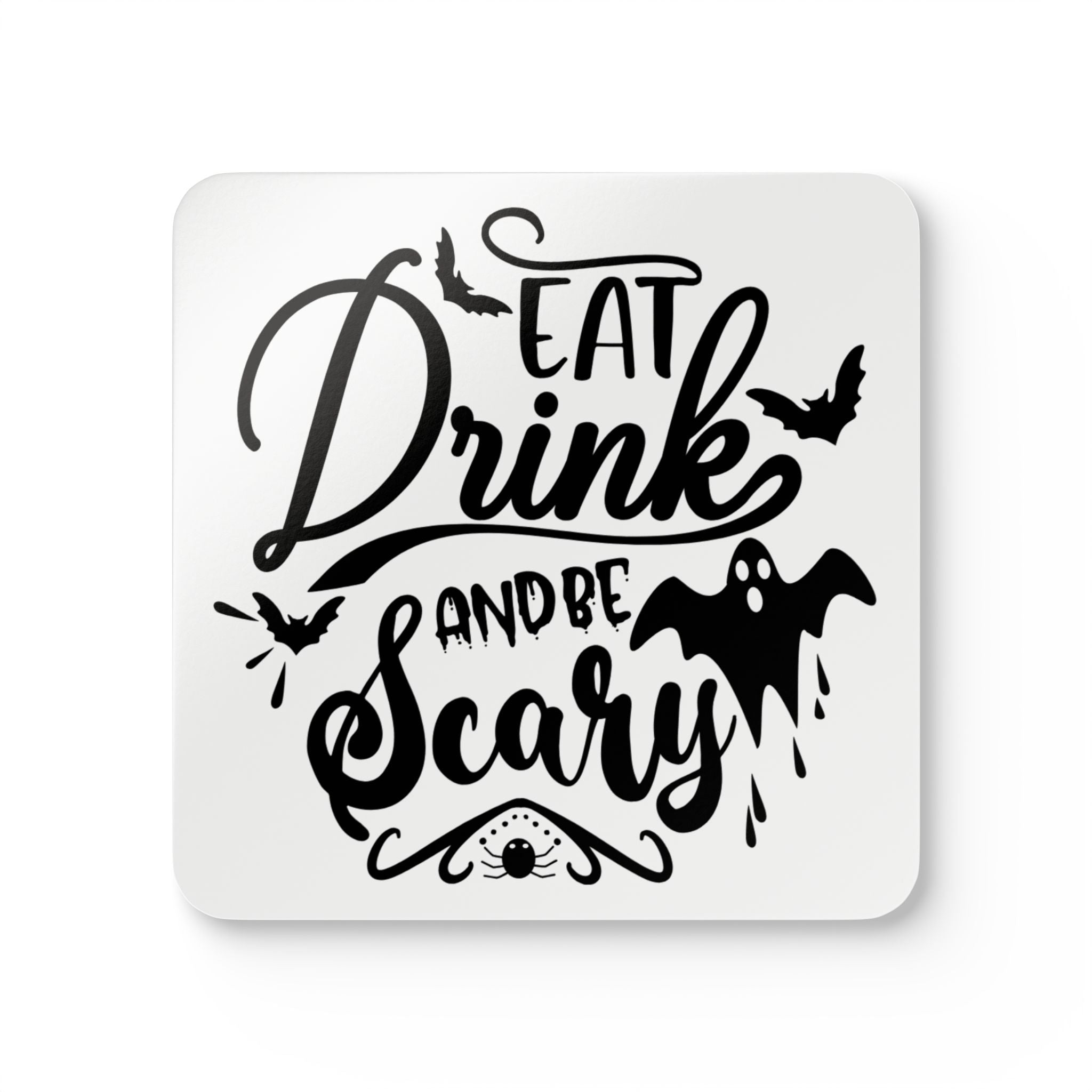 Cute Halloween Ghost Coaster Set | Cork Drink Coasters, Fall Decor, Gift for Halloween Lovers, Home Bar Accessories, Seasonal Tableware