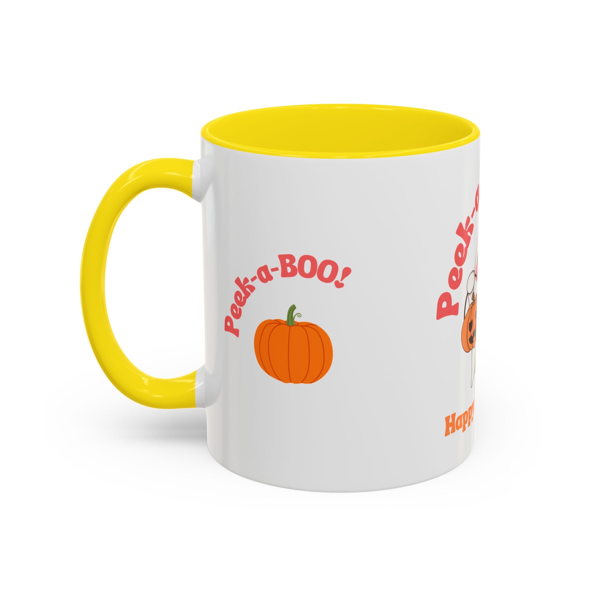 Halloween Ghost Coffee Mug - Peek-a-Boo Design, Spooky Drinkware, October Gift, Cute Mug for Coffee Lovers, Fall Decor