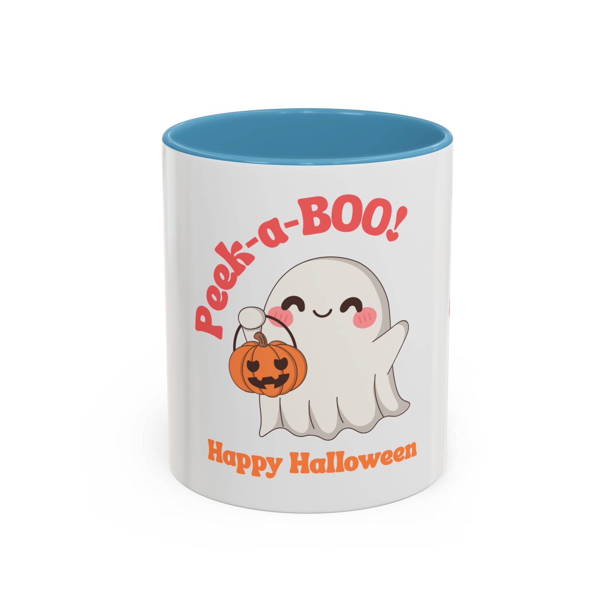 Halloween Ghost Coffee Mug - Peek-a-Boo Design, Spooky Drinkware, October Gift, Cute Mug for Coffee Lovers, Fall Decor