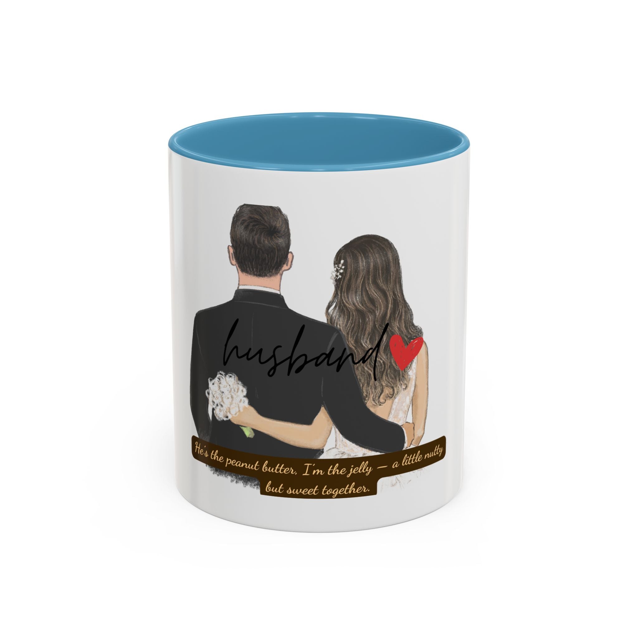 Romantic Accent Coffee Mug for Couples, Personalized Wedding Gift, Sweetheart Gift, Engagement Present, Husband Mug