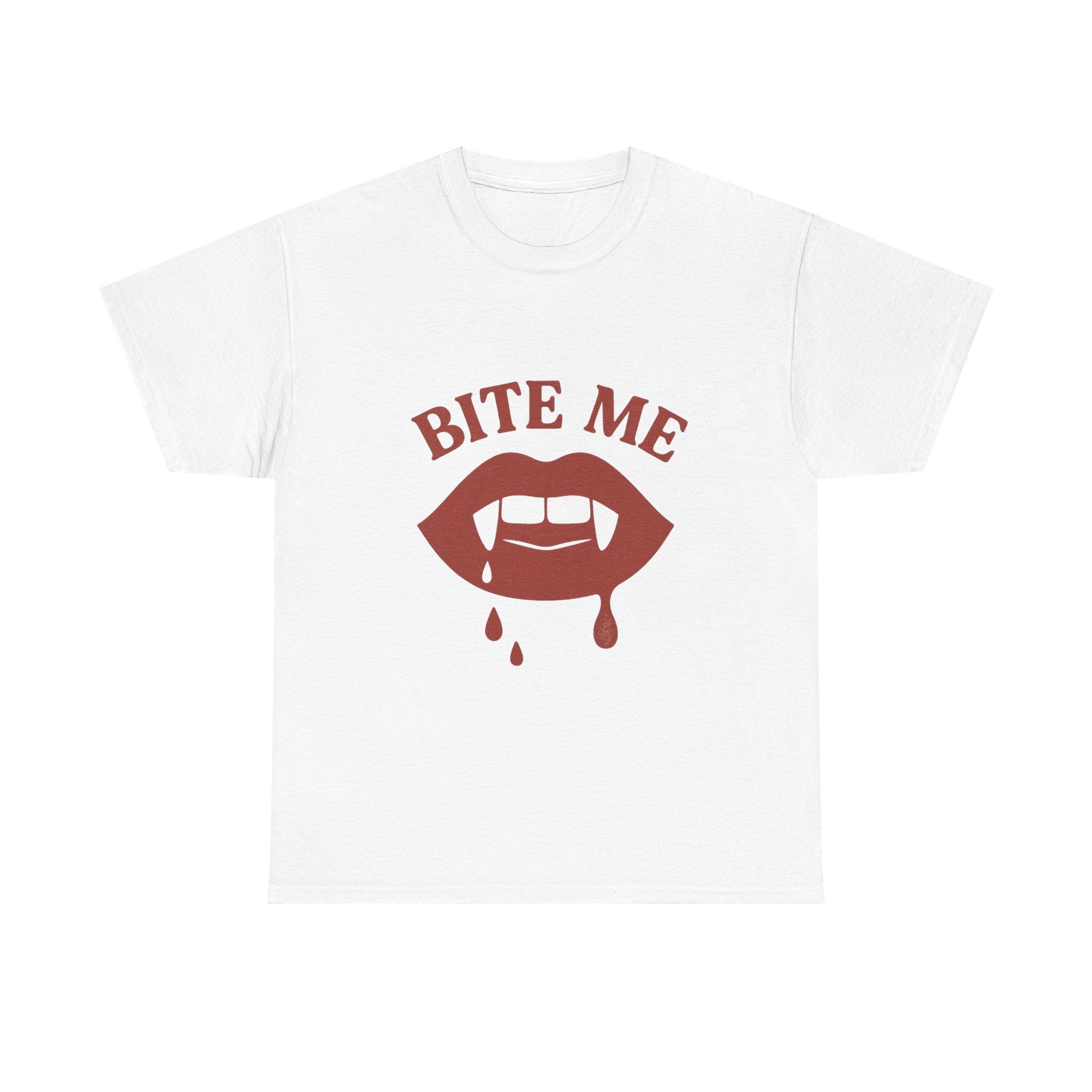 Bite Me  Cotton Tee -  Halloween, Casual Wear, Gift for Friends, Tee for Parties, Vampire Theme
