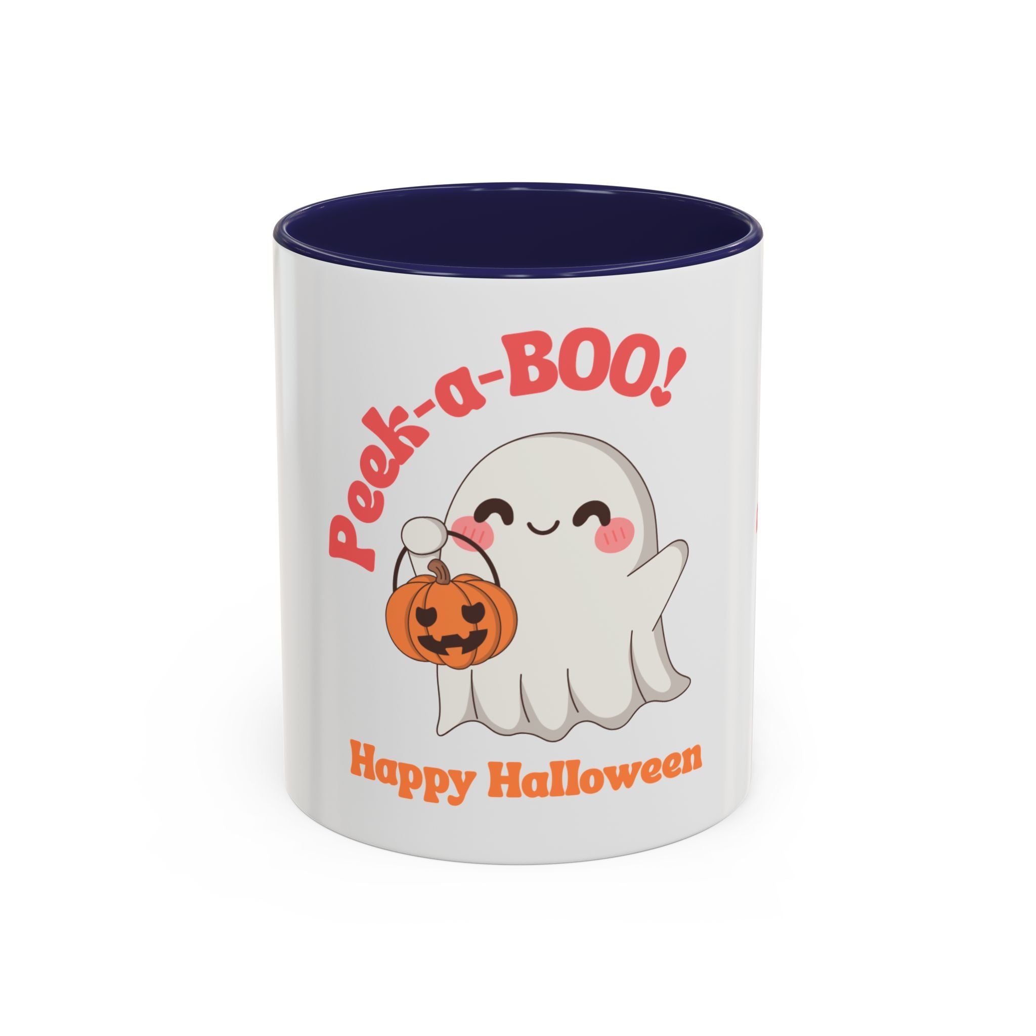 Halloween Ghost Coffee Mug - Peek-a-Boo Design, Spooky Drinkware, October Gift, Cute Mug for Coffee Lovers, Fall Decor