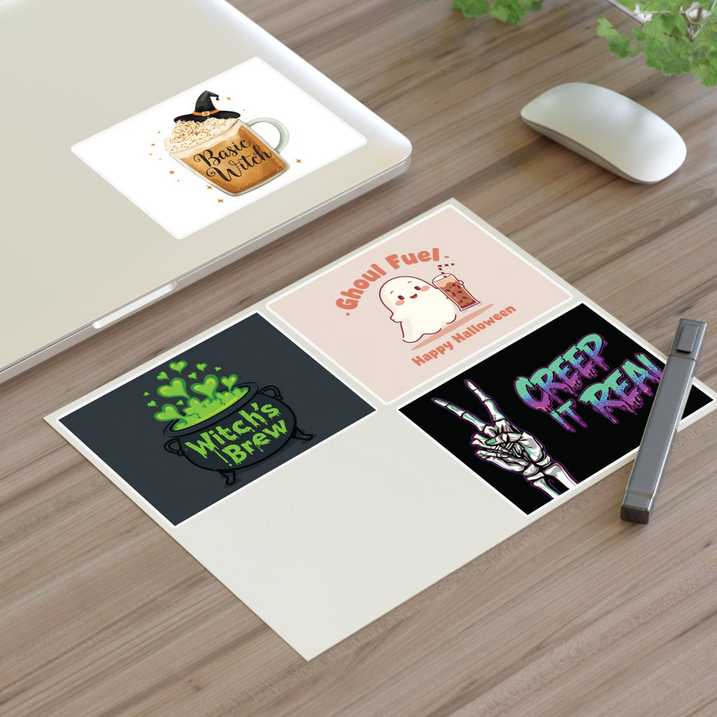 Sticker Sheets - Halloween Witch's Brew, Ghoul Fuel, Basic Witch, Creep It Real | Spooky Decor, Party Favors