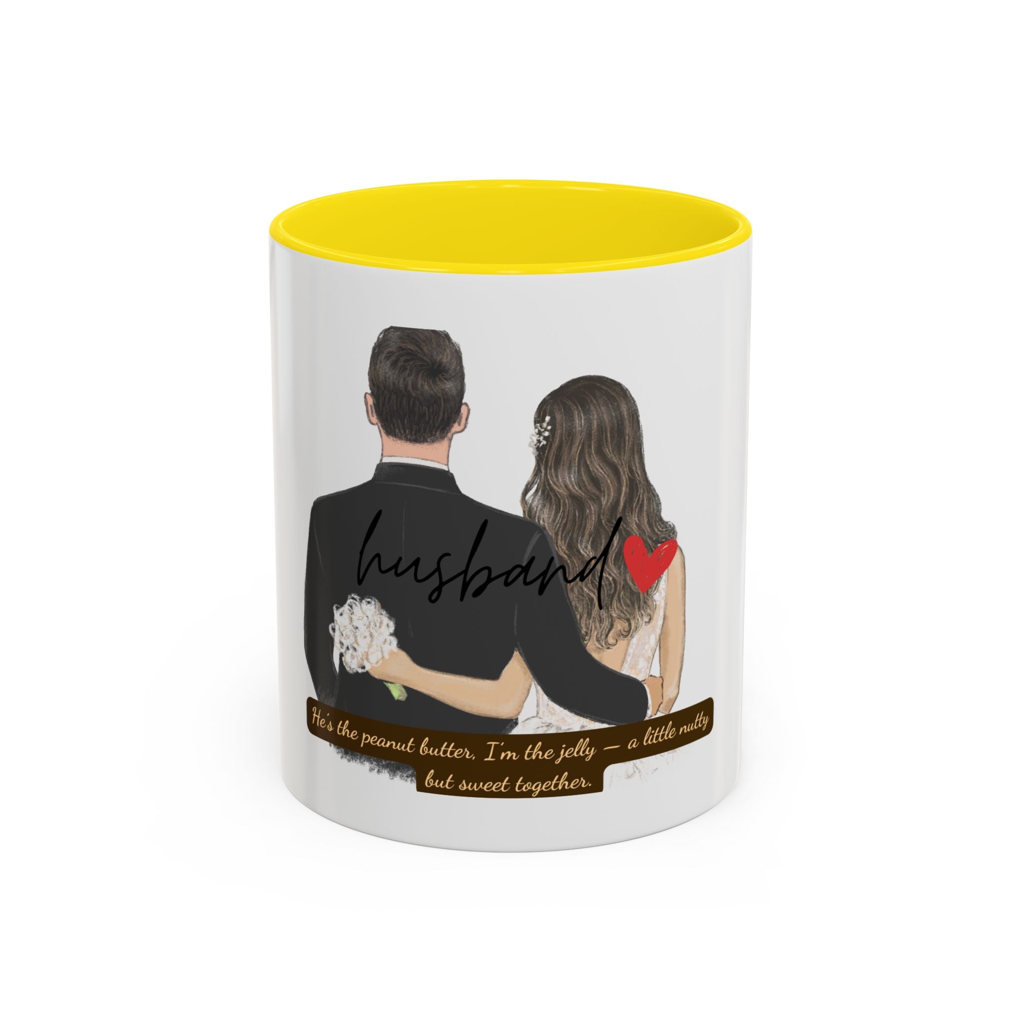 Romantic Accent Coffee Mug for Couples, Personalized Wedding Gift, Sweetheart Gift, Engagement Present, Husband Mug