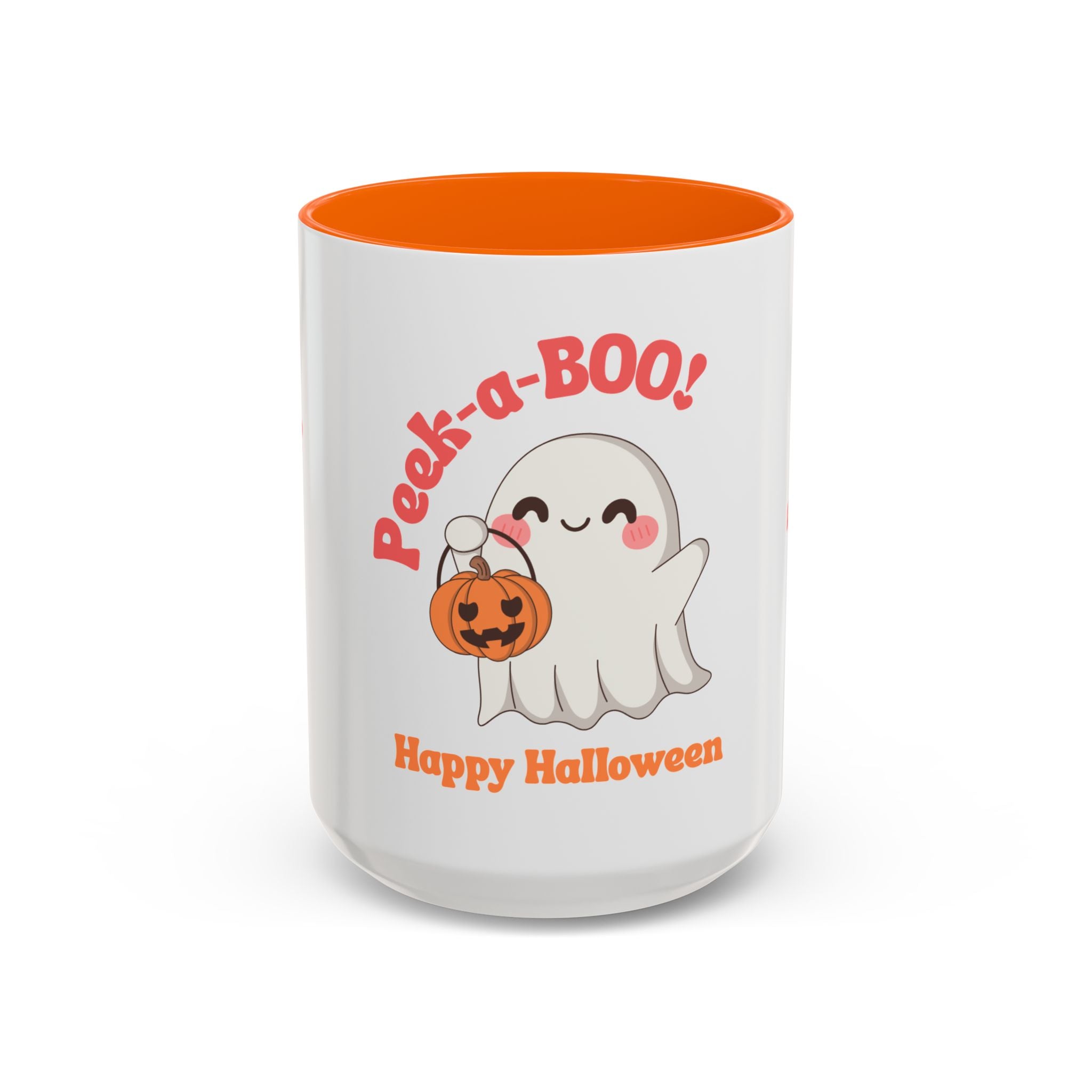 Halloween Ghost Coffee Mug - Peek-a-Boo Design, Spooky Drinkware, October Gift, Cute Mug for Coffee Lovers, Fall Decor