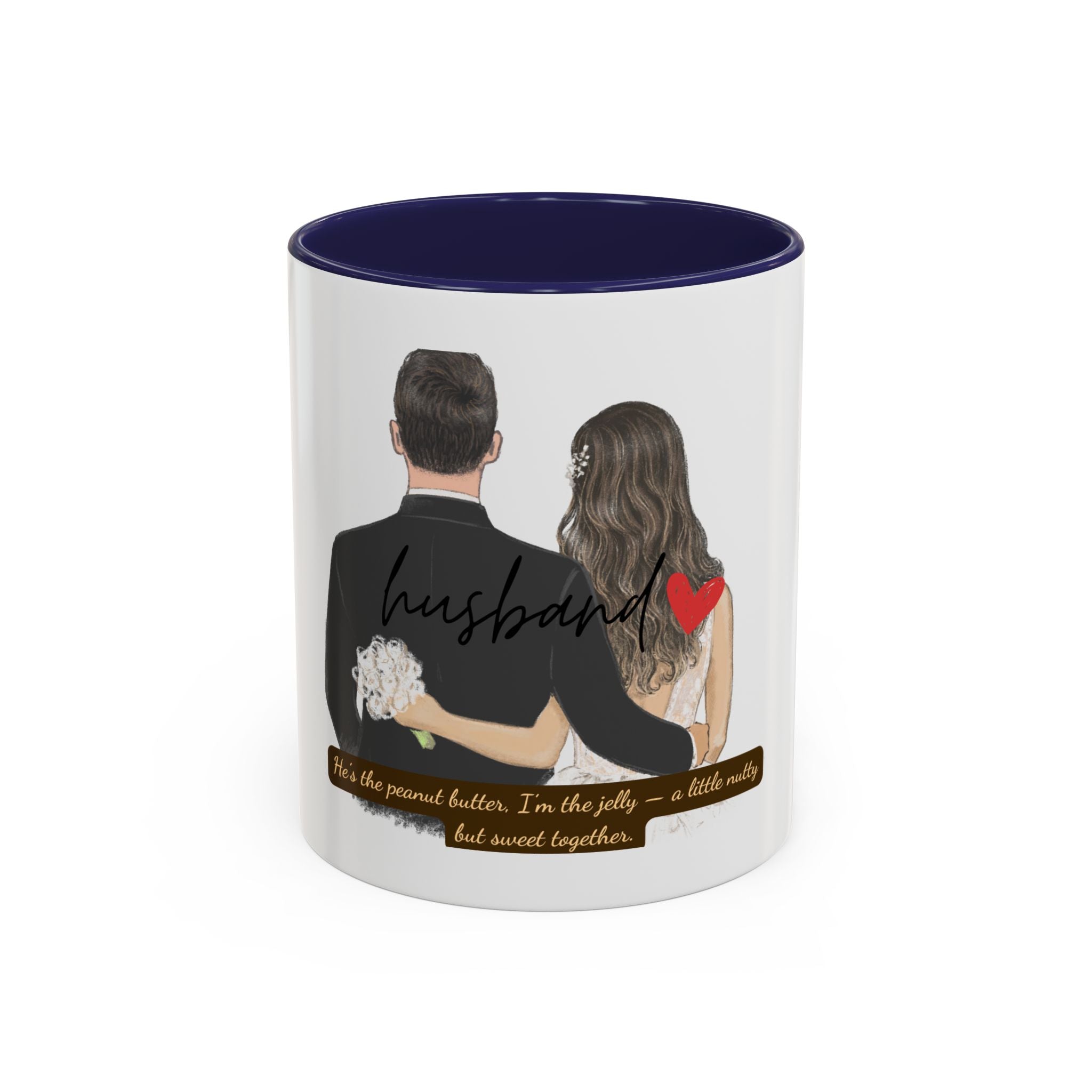 Romantic Accent Coffee Mug for Couples, Personalized Wedding Gift, Sweetheart Gift, Engagement Present, Husband Mug