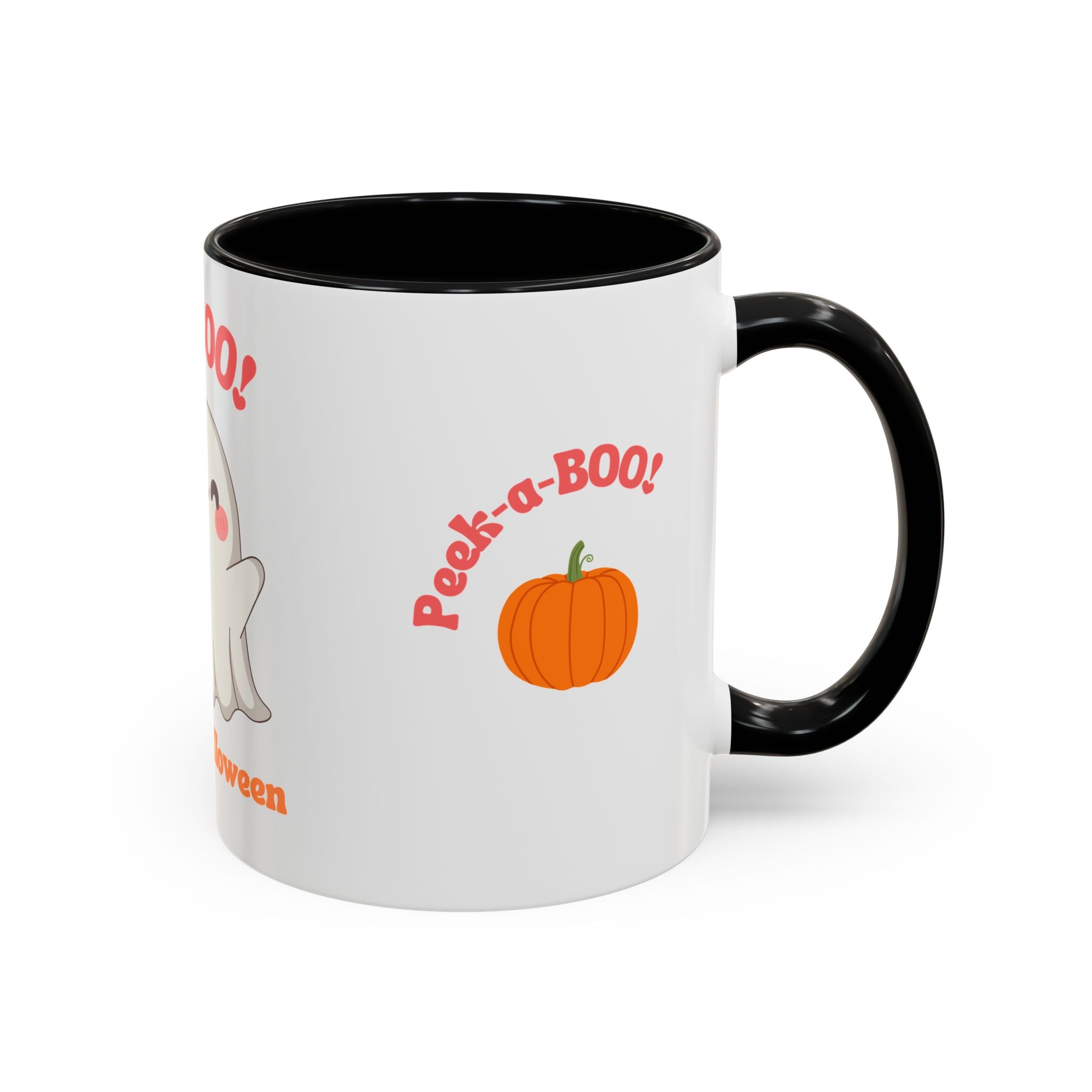 Halloween Ghost Coffee Mug - Peek-a-Boo Design, Spooky Drinkware, October Gift, Cute Mug for Coffee Lovers, Fall Decor