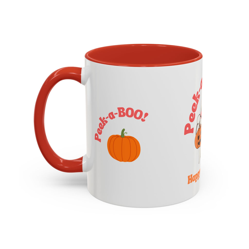 Halloween Ghost Coffee Mug - Peek-a-Boo Design, Spooky Drinkware, October Gift, Cute Mug for Coffee Lovers, Fall Decor