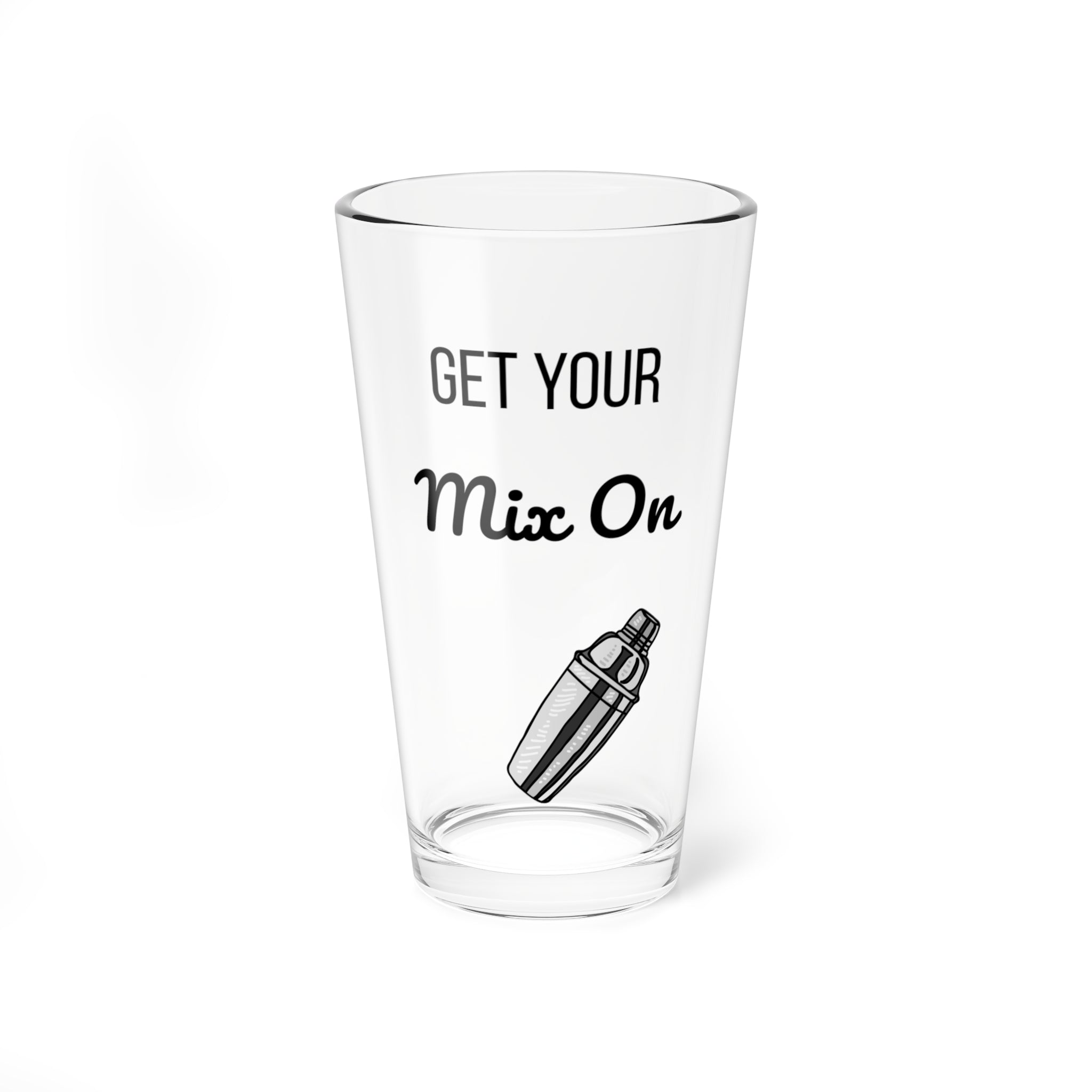Get Your Mix On - 16oz Mixing Glass, Cocktail Pitcher, Barware Gift, Unique Drinkware, Home Bartender Essential, Wedding Present