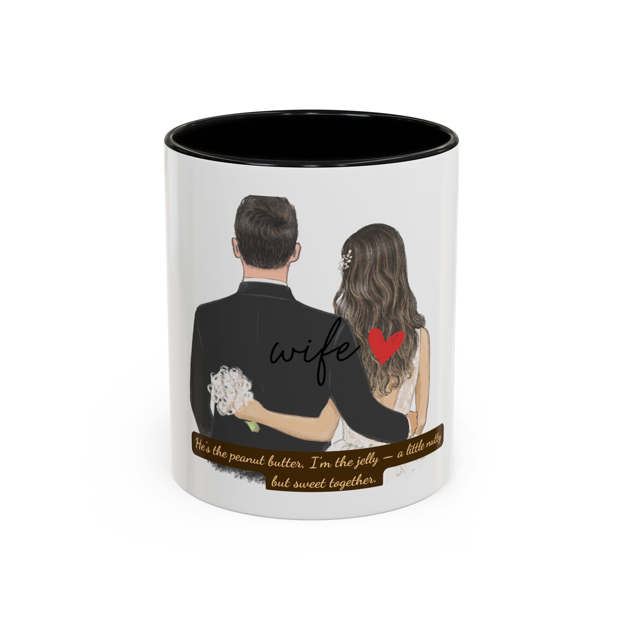 Romantic Accent Coffee Mug, Wedding Gift, Couple's Gift, Anniversary Present, Personalized Mug, Sweetheart Mug