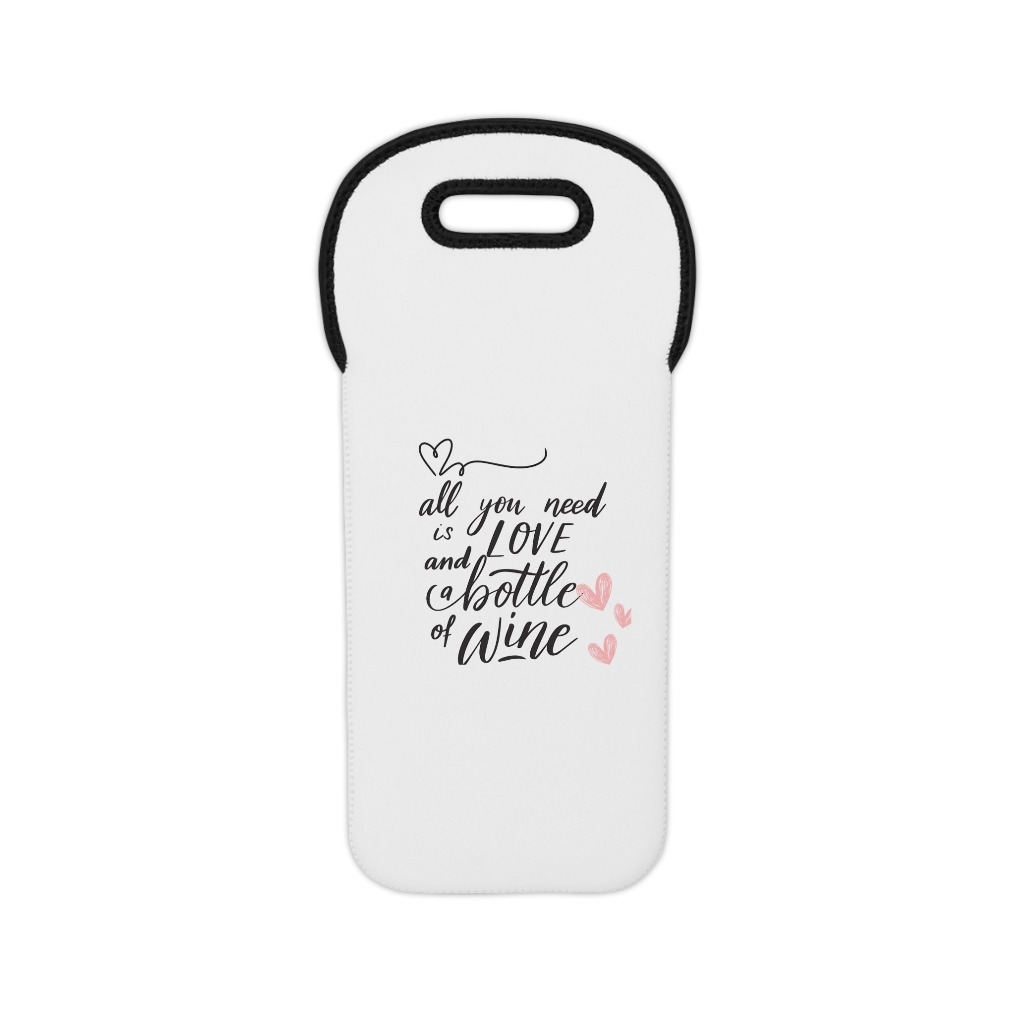 Wine Lover's Tote, All You Need is Love and a Bottle of Wine Holder, Gift for Wine Aficionado, Fun Accessory for Picnics, Celebrations