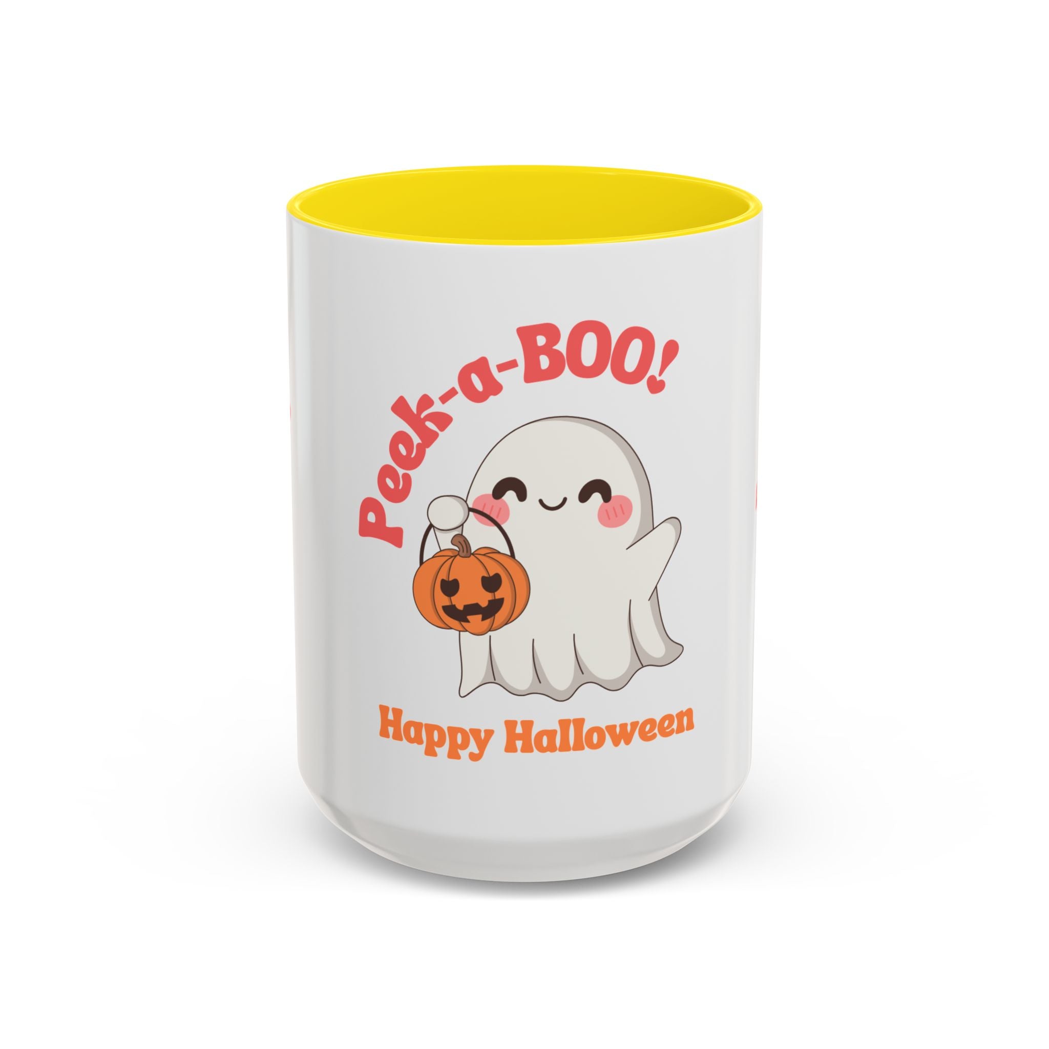 Halloween Ghost Coffee Mug - Peek-a-Boo Design, Spooky Drinkware, October Gift, Cute Mug for Coffee Lovers, Fall Decor