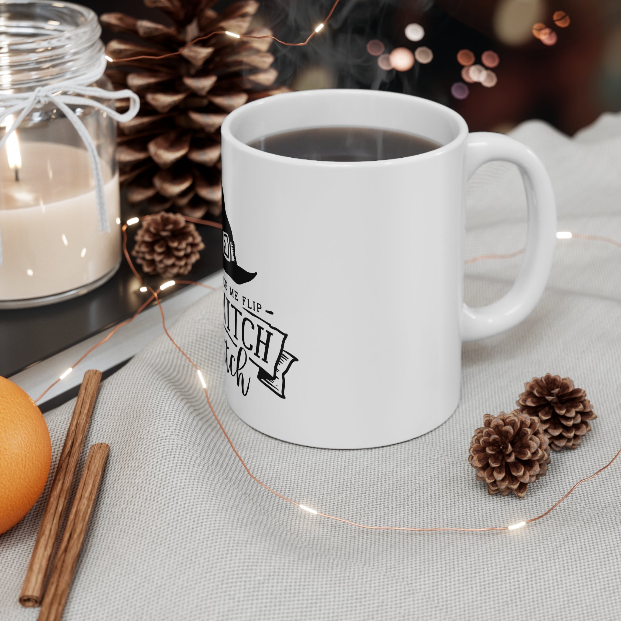 Witchy Coffee Mug - Don't Make Me Flip My Witch Switch, Halloween Gift, Witch Decor, Fun Mug for Coffee Lovers, Spooky Vibes