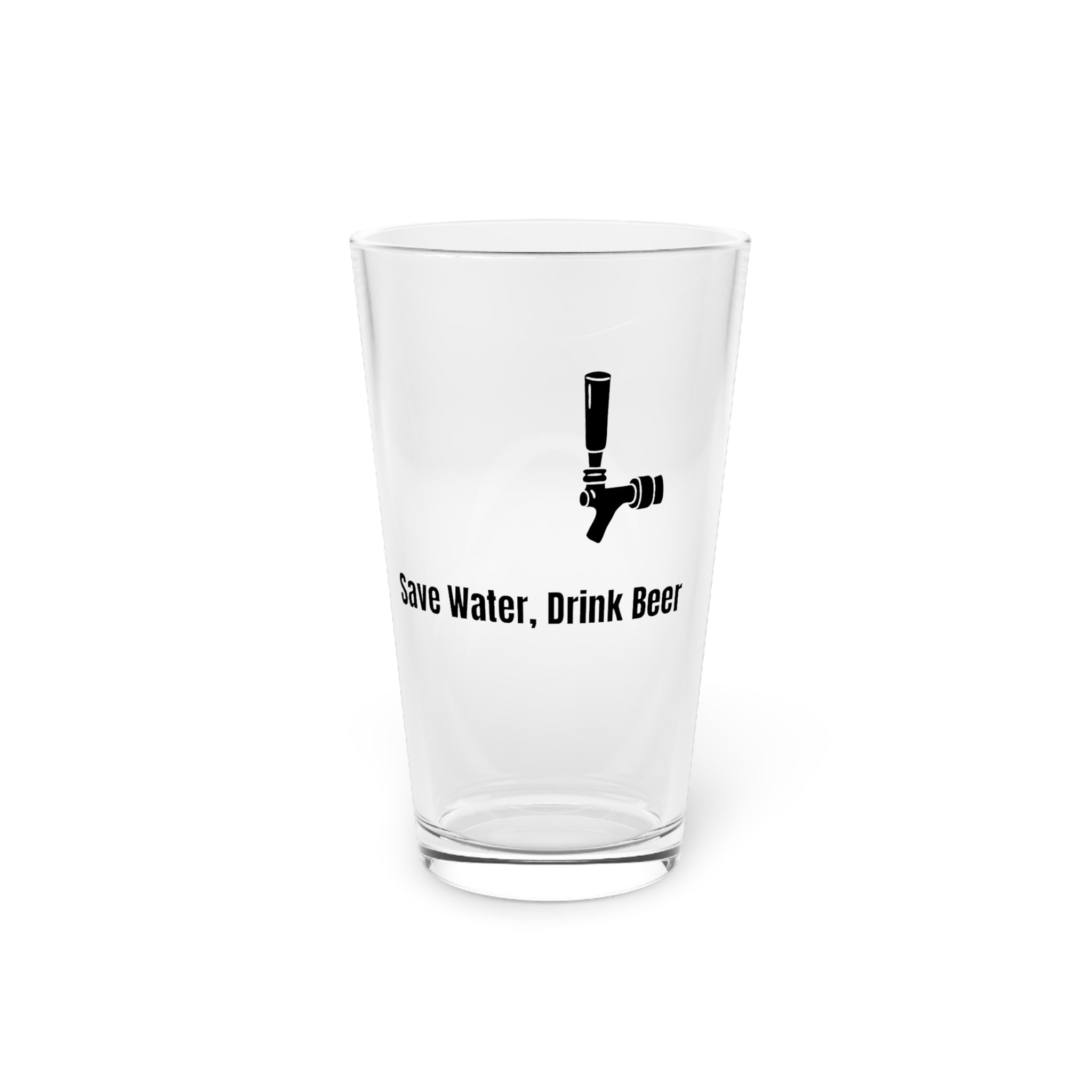 Funny Pint Glass, 16oz - Save Water, Drink Beer, Gift for Beer Lovers, Home Bar, Party, Kitchen Decor, Unique Gift Idea