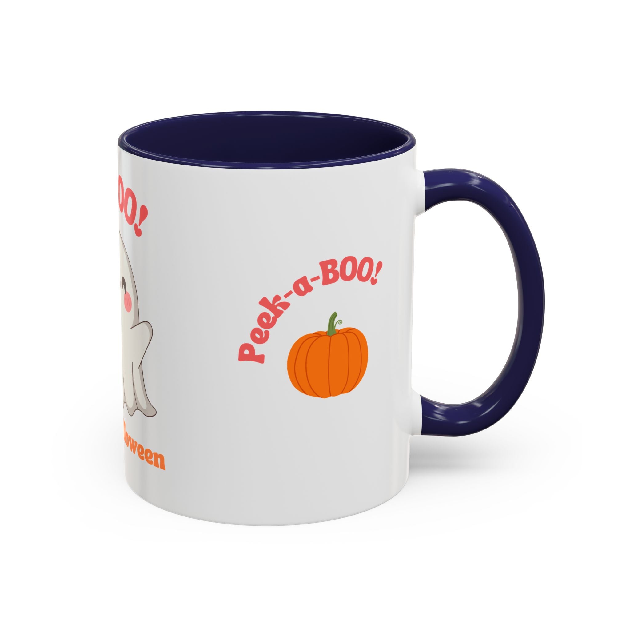 Halloween Ghost Coffee Mug - Peek-a-Boo Design, Spooky Drinkware, October Gift, Cute Mug for Coffee Lovers, Fall Decor