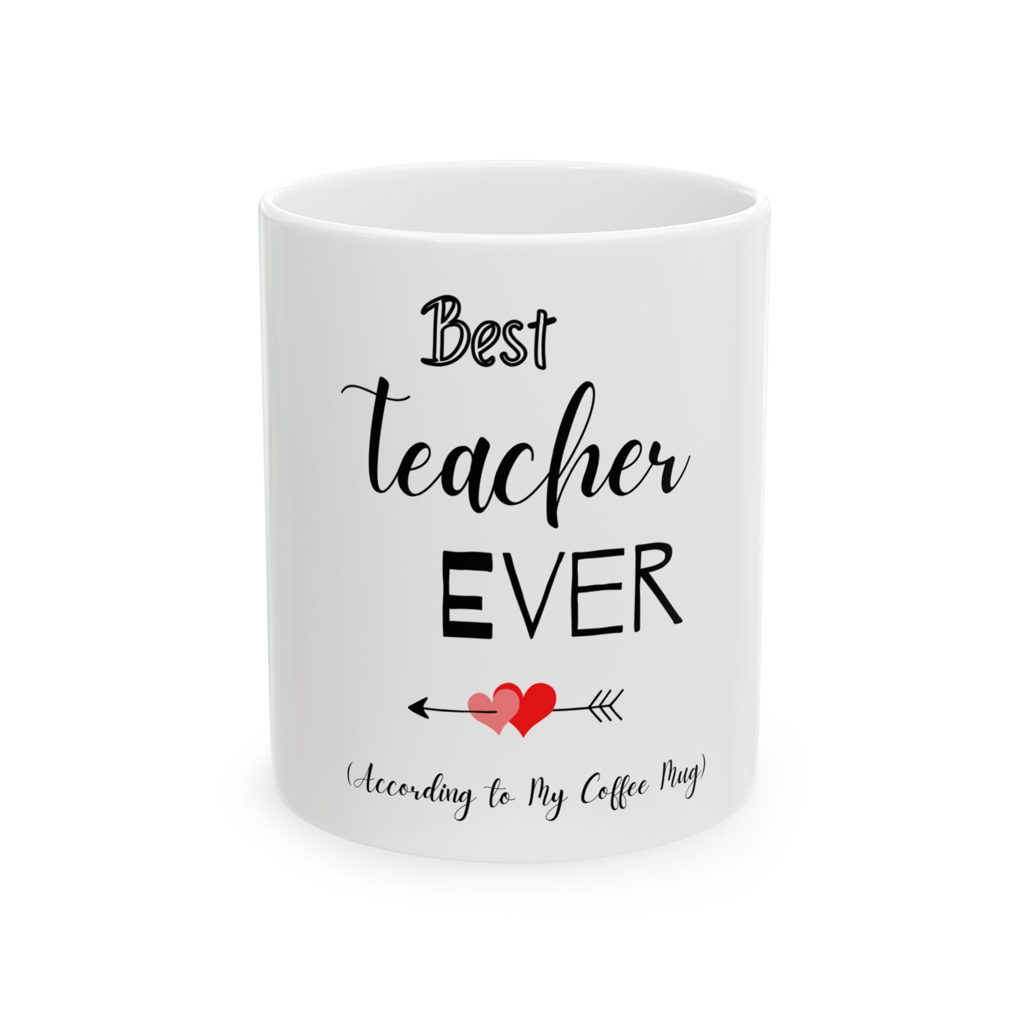 Best Teacher Ever Ceramic Mug - Perfect Gift for Educators, Cute Coffee Cup, Teacher Appreciation, Back to School, Birthday Present