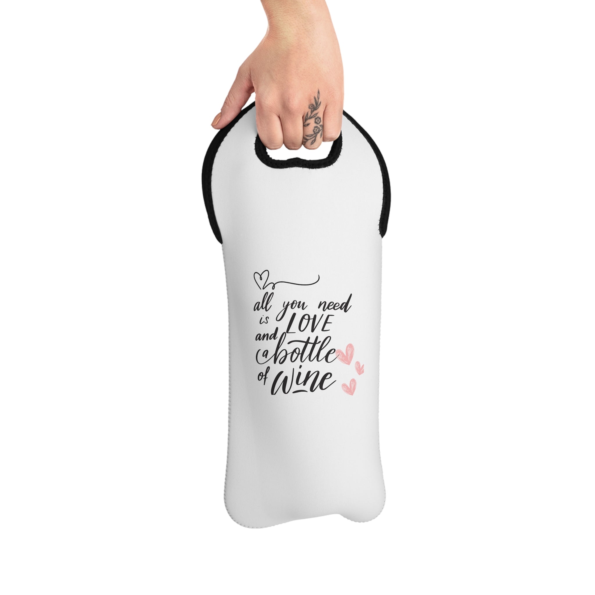 Wine Lover's Tote, All You Need is Love and a Bottle of Wine Holder, Gift for Wine Aficionado, Fun Accessory for Picnics, Celebrations