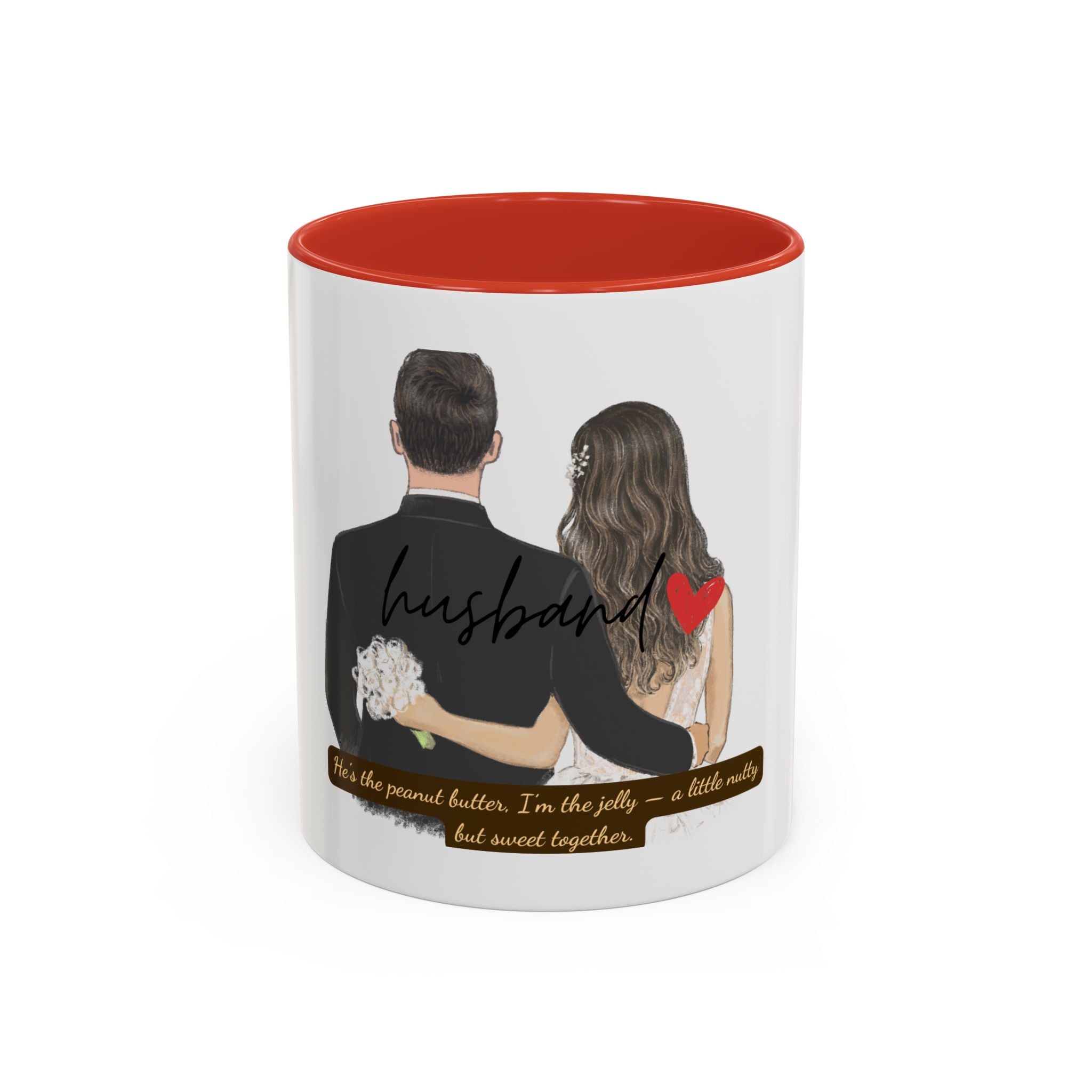 Romantic Accent Coffee Mug for Couples, Personalized Wedding Gift, Sweetheart Gift, Engagement Present, Husband Mug