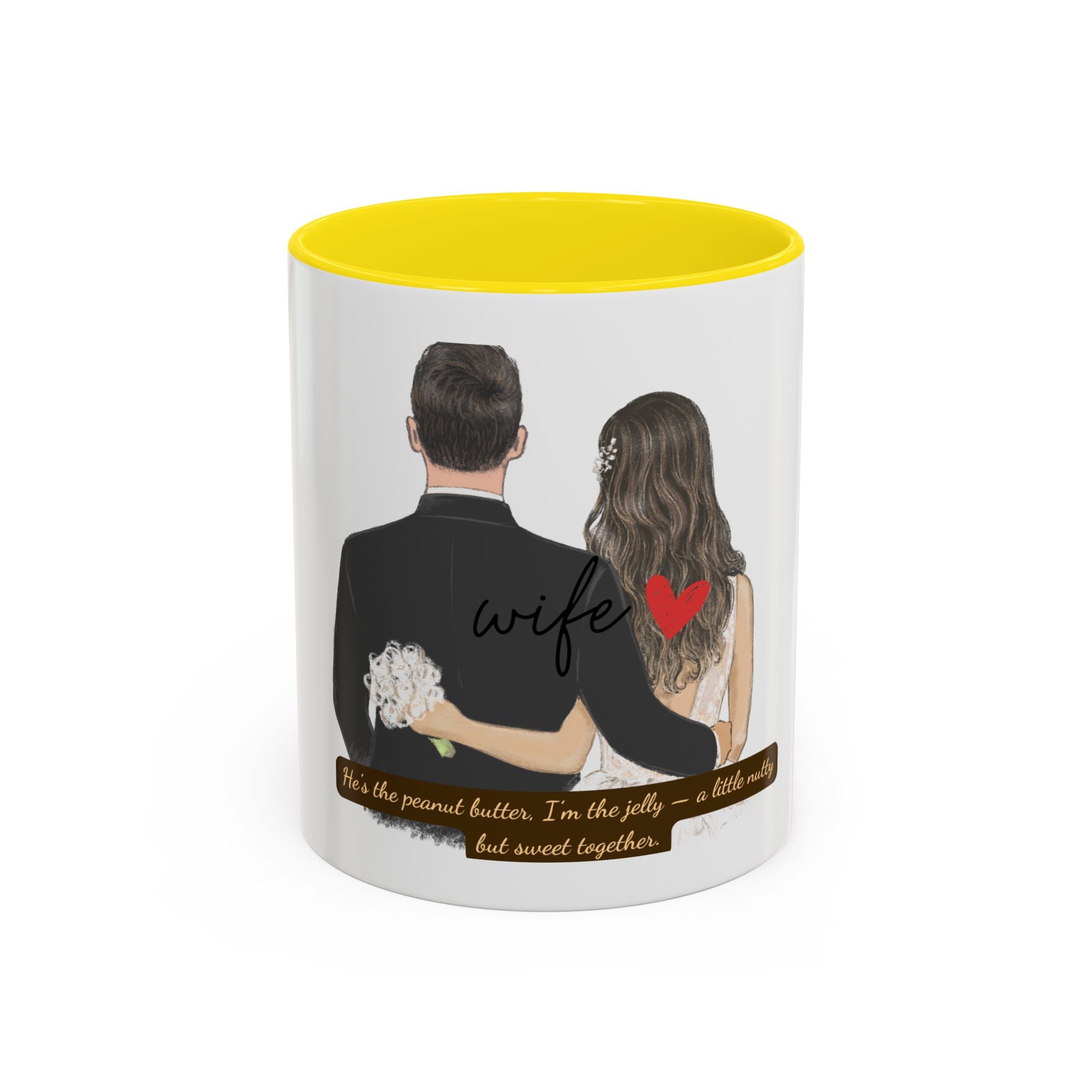 Romantic Accent Coffee Mug, Wedding Gift, Couple's Gift, Anniversary Present, Personalized Mug, Sweetheart Mug