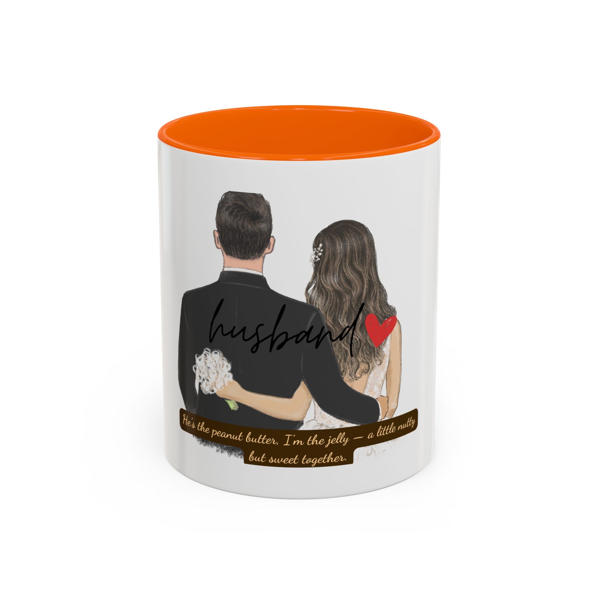 Romantic Accent Coffee Mug for Couples, Personalized Wedding Gift, Sweetheart Gift, Engagement Present, Husband Mug