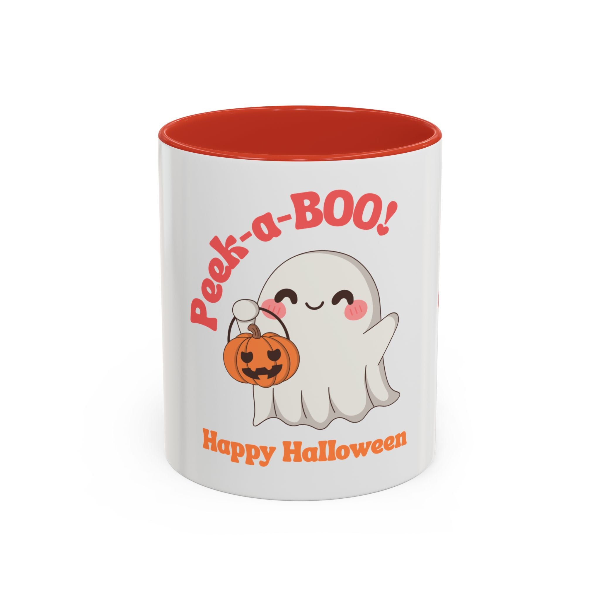 Halloween Ghost Coffee Mug - Peek-a-Boo Design, Spooky Drinkware, October Gift, Cute Mug for Coffee Lovers, Fall Decor